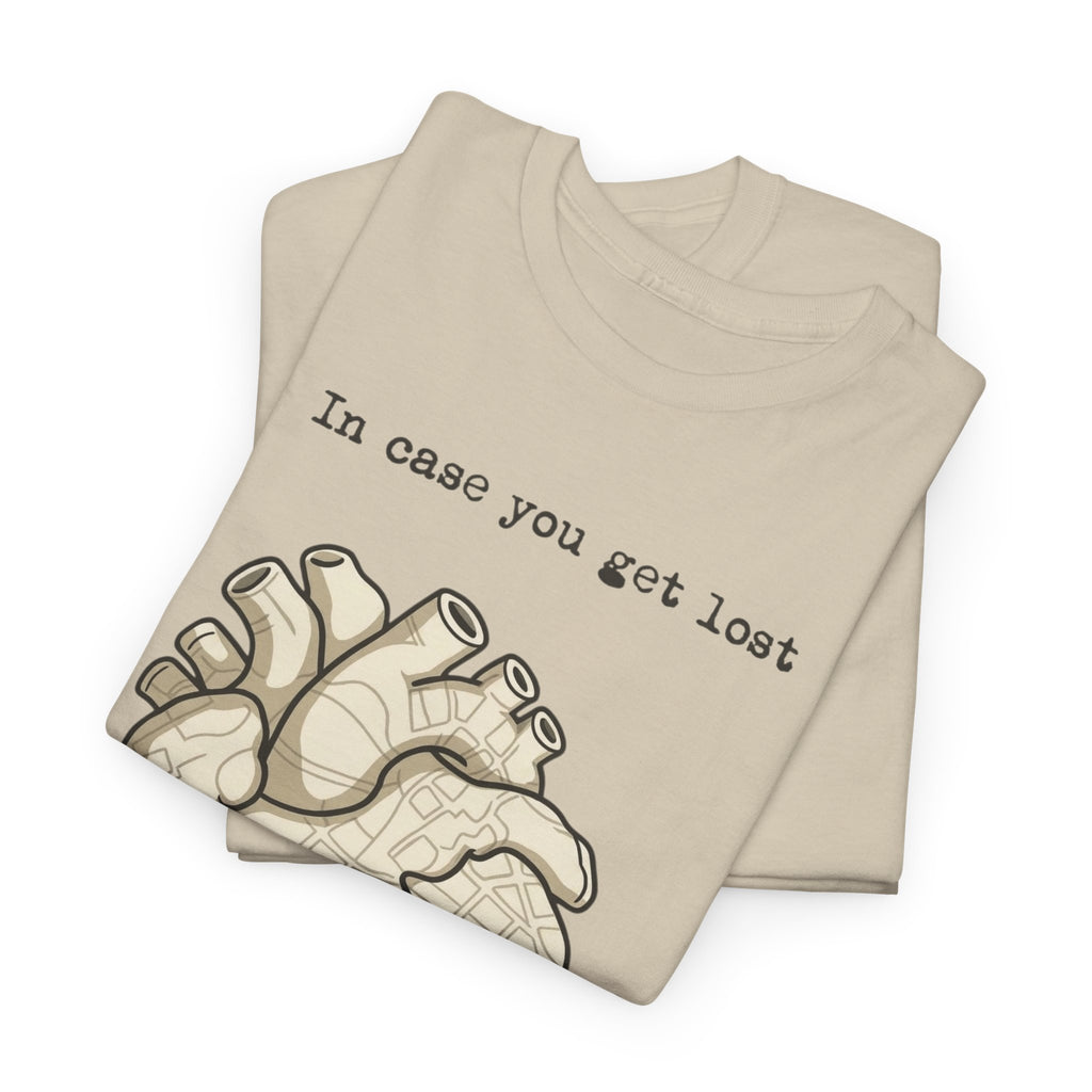 “In case you get lost” Heart Map — T-Shirt