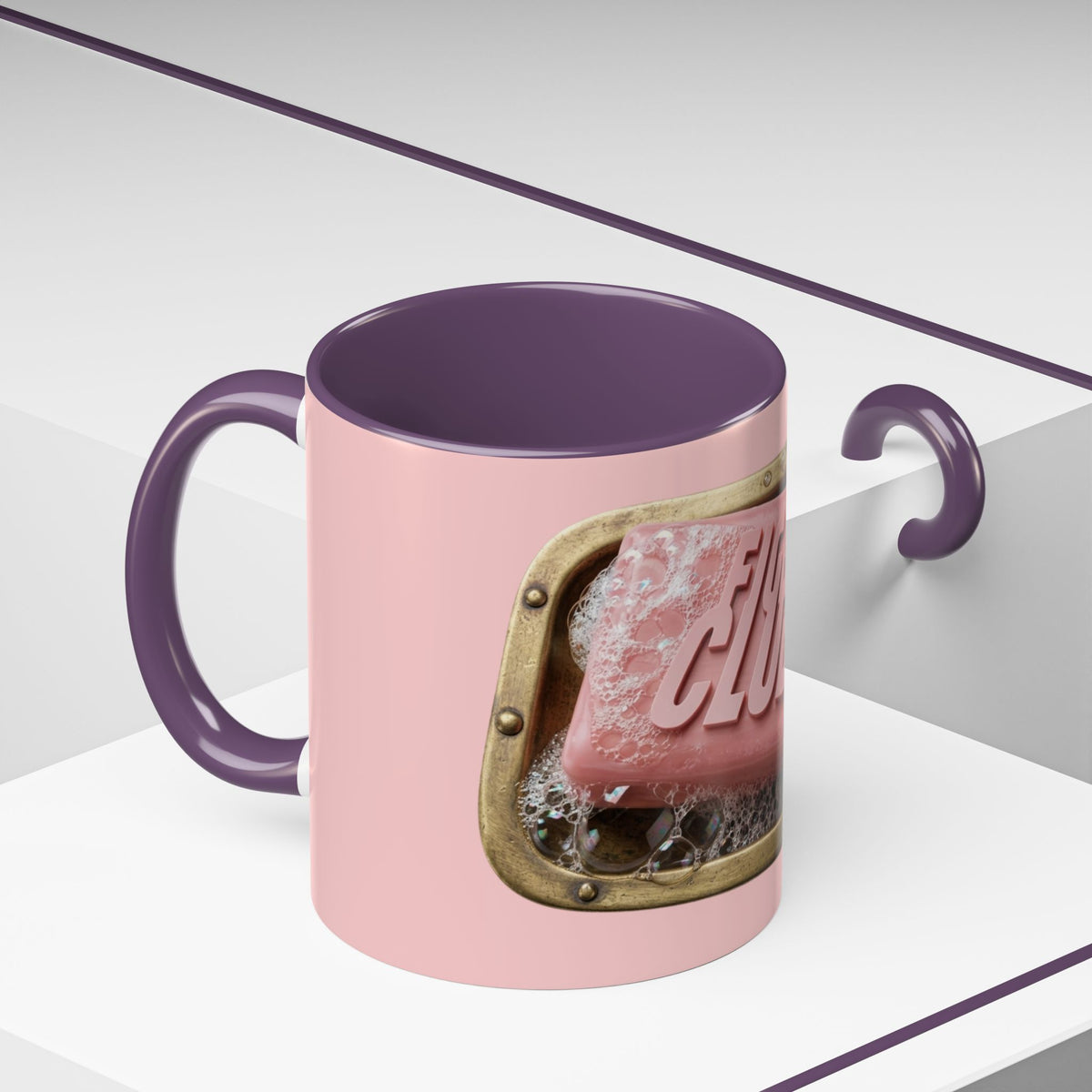 Fight Club Soap Bar Mug – Fight Club pink soap bar cult film mug, design detail 8