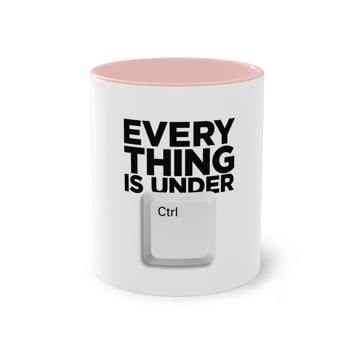 Everything Is Under Control Mug in Pink – funny calm-under-pressure coffee mug