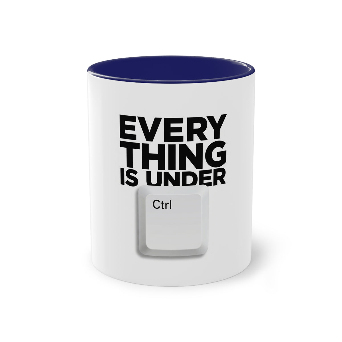 Everything Is Under Control Mug in Dark Blue – funny calm-under-pressure coffee mug