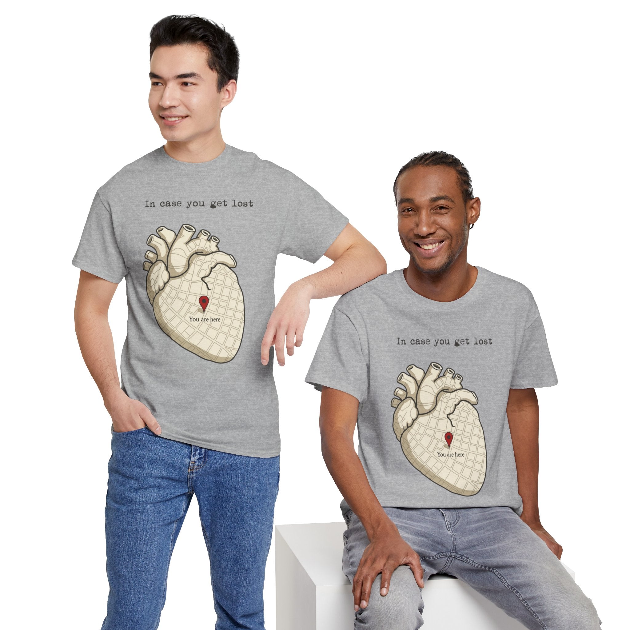 “In case you get lost” Heart Map — T-Shirt