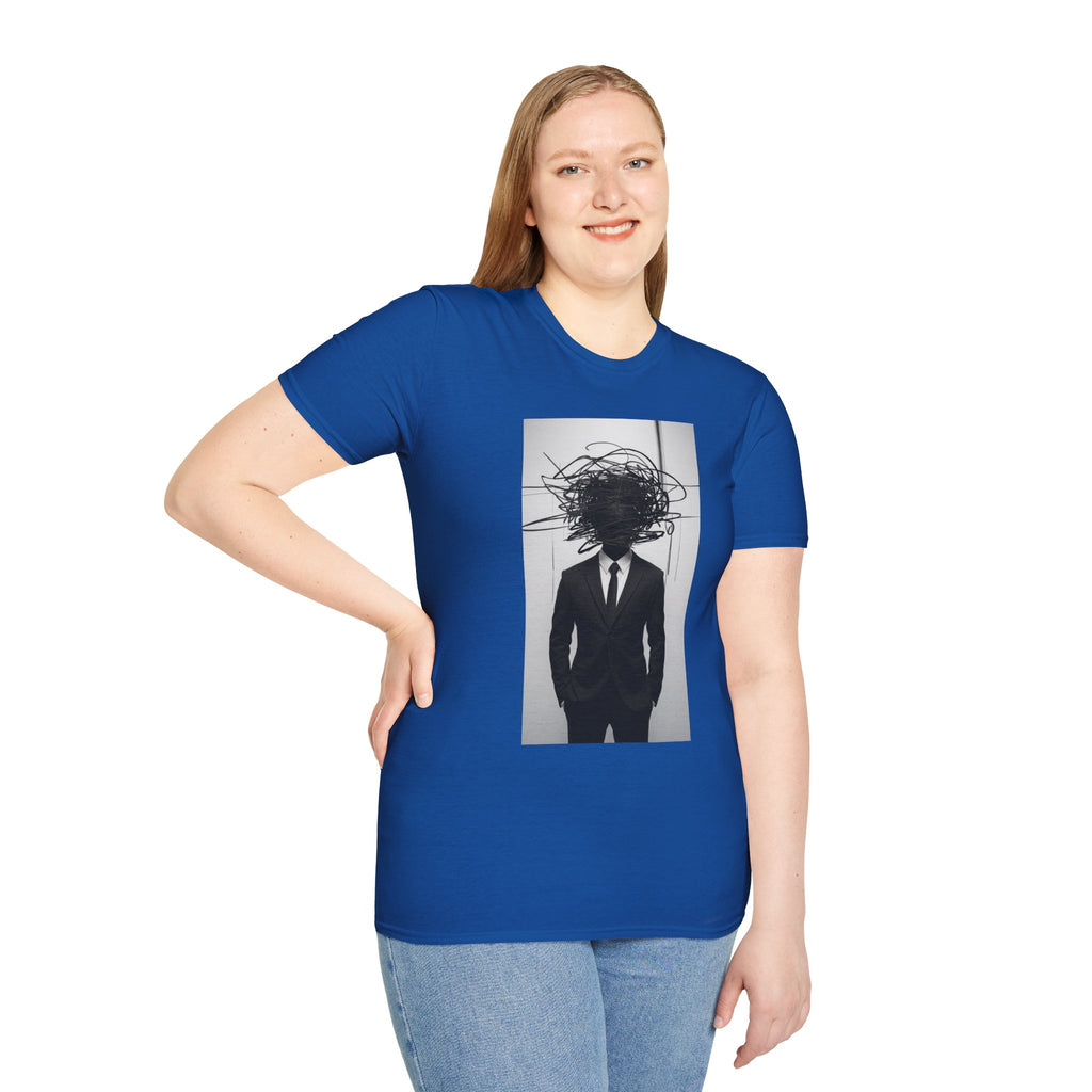 Abstract Scribble Head — T‑Shirt