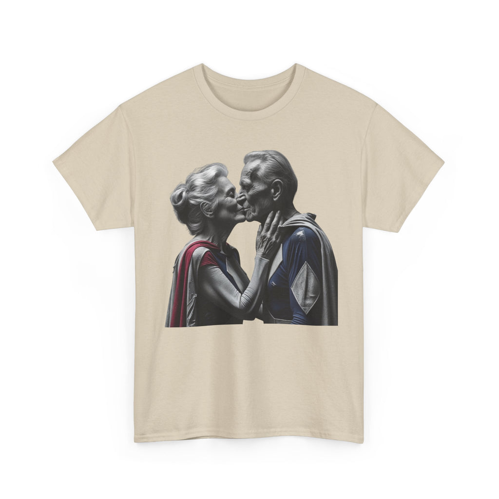 Kissing Old Superheroes — T‑Shirt