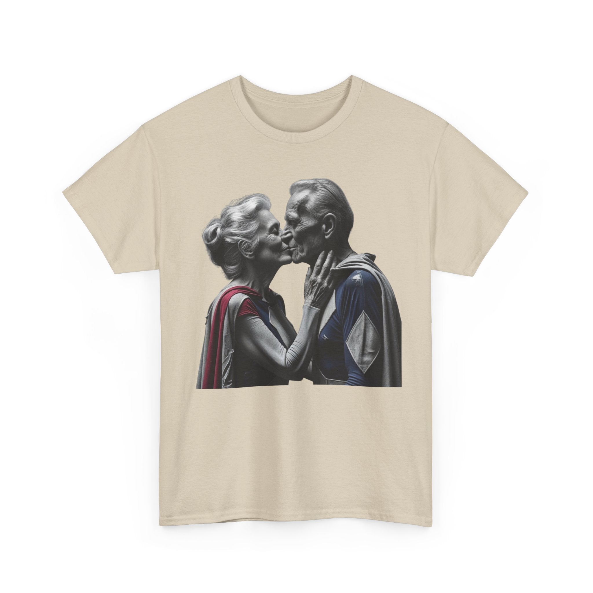 Kissing Old Superheroes — T‑Shirt