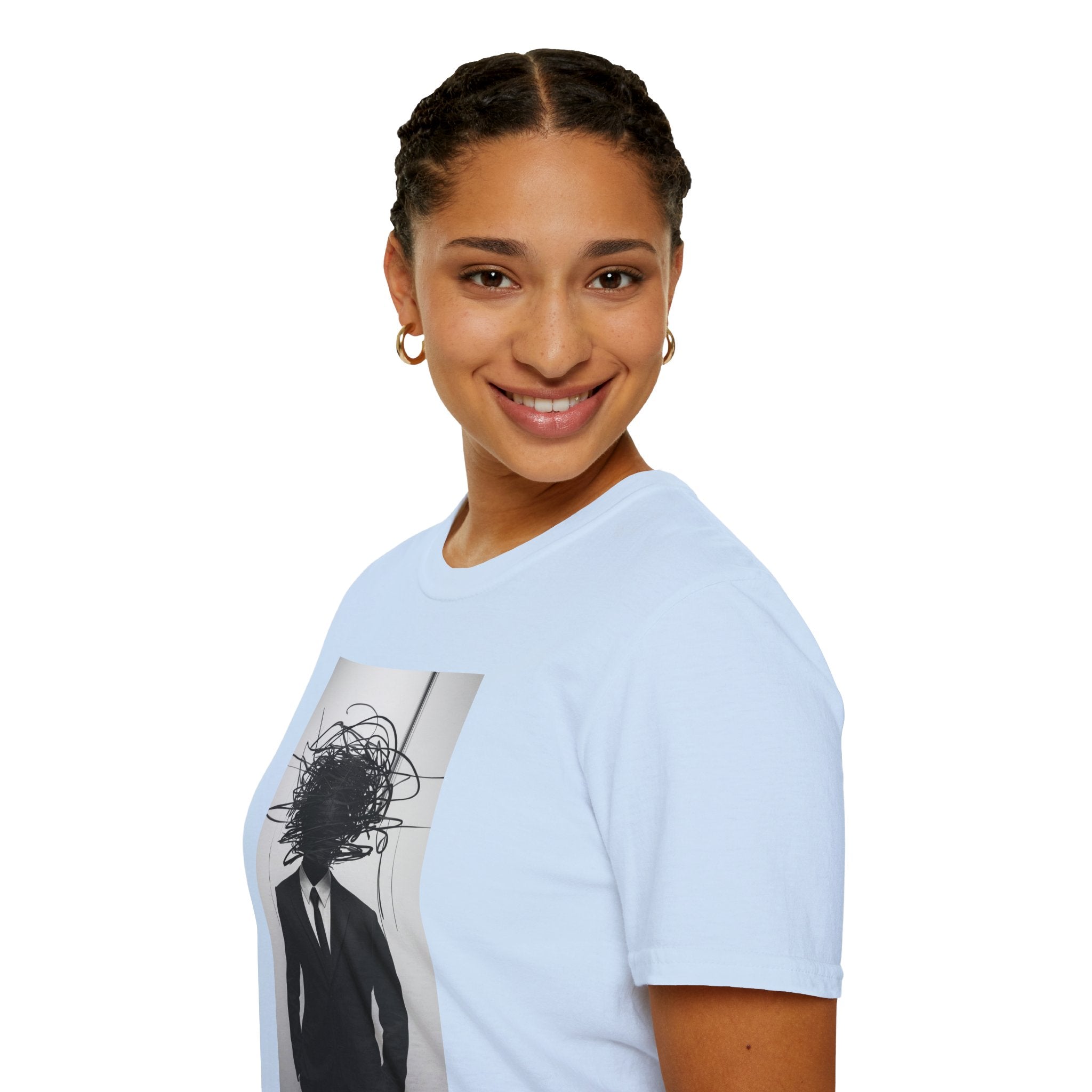 Abstract Scribble Head — T‑Shirt