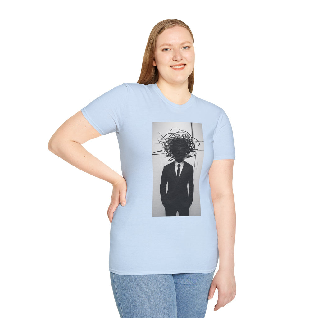 Abstract Scribble Head — T‑Shirt