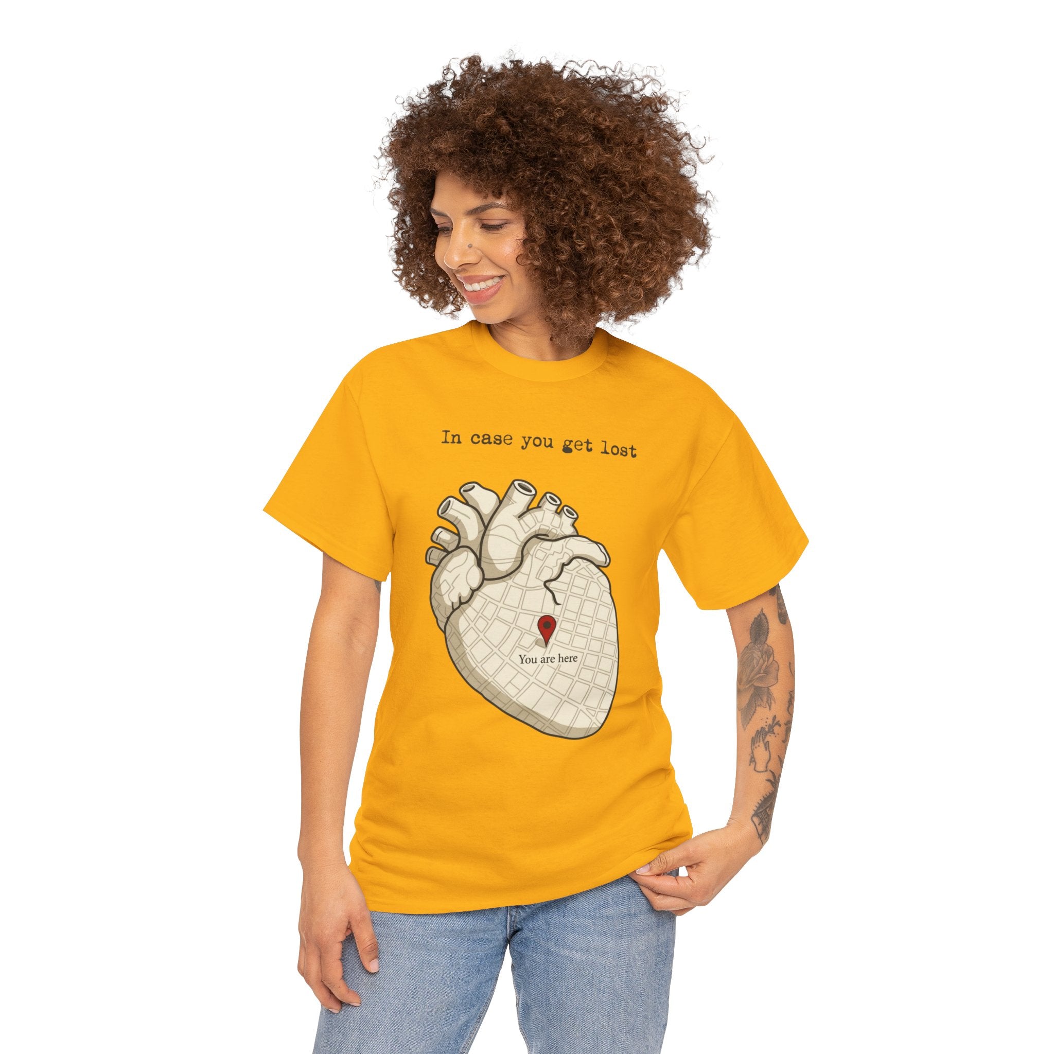 “In case you get lost” Heart Map — T-Shirt