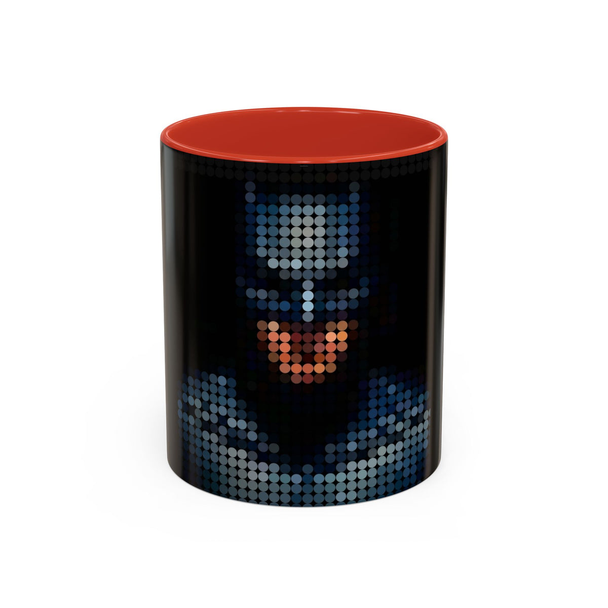 Pixel Art Dark Knight Mug in Red – pixel art dark knight superhero mug
