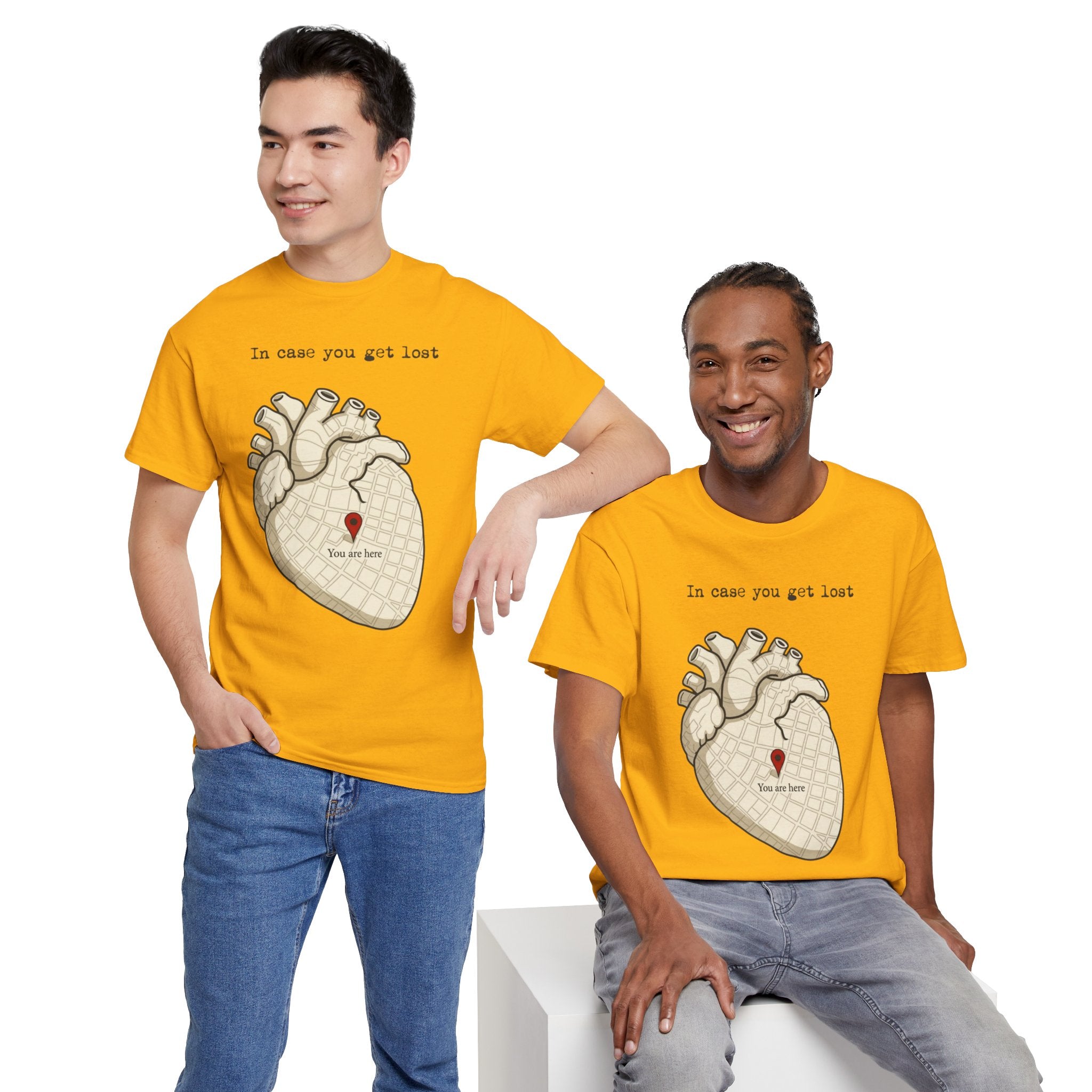 “In case you get lost” Heart Map — T-Shirt