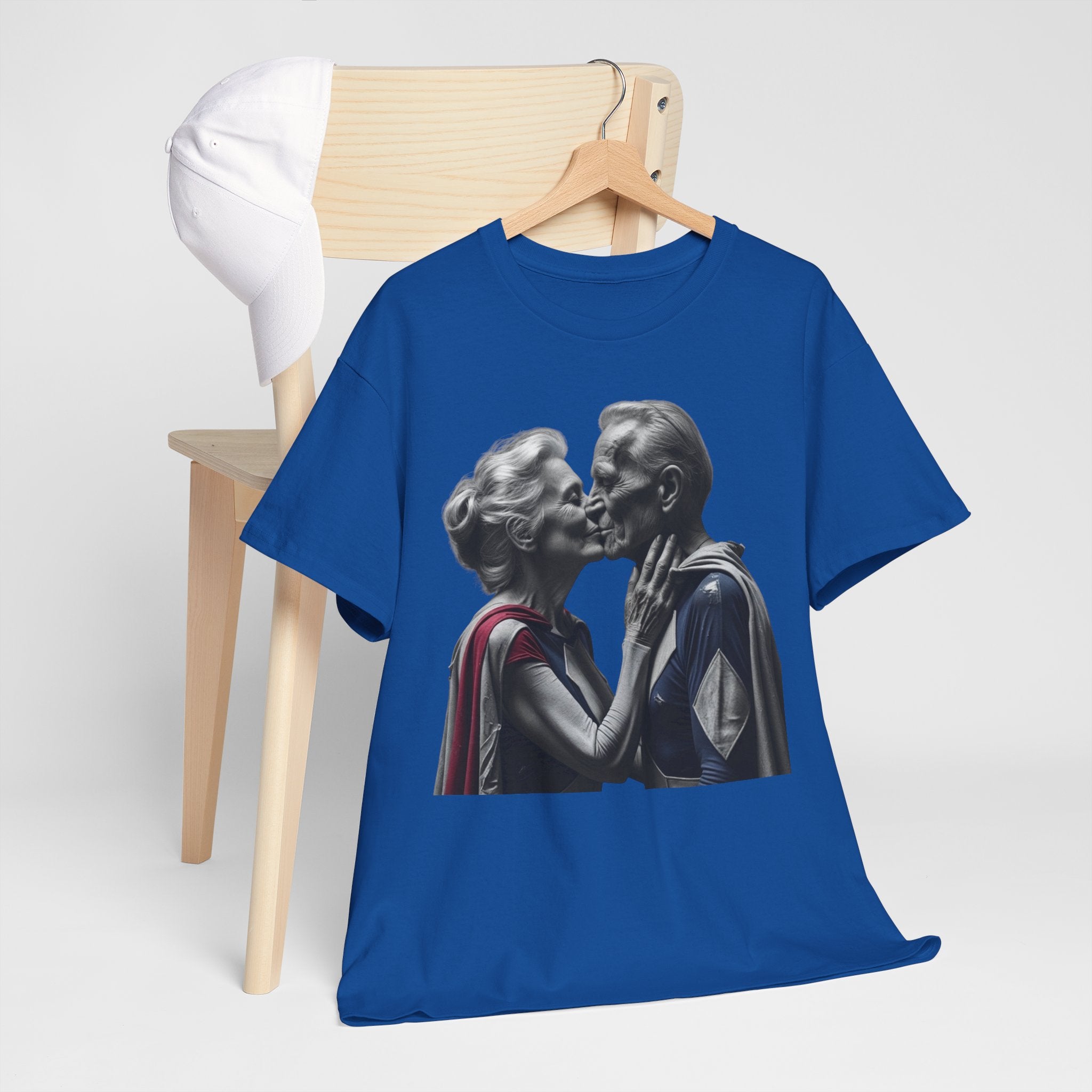 Kissing Old Superheroes — T‑Shirt