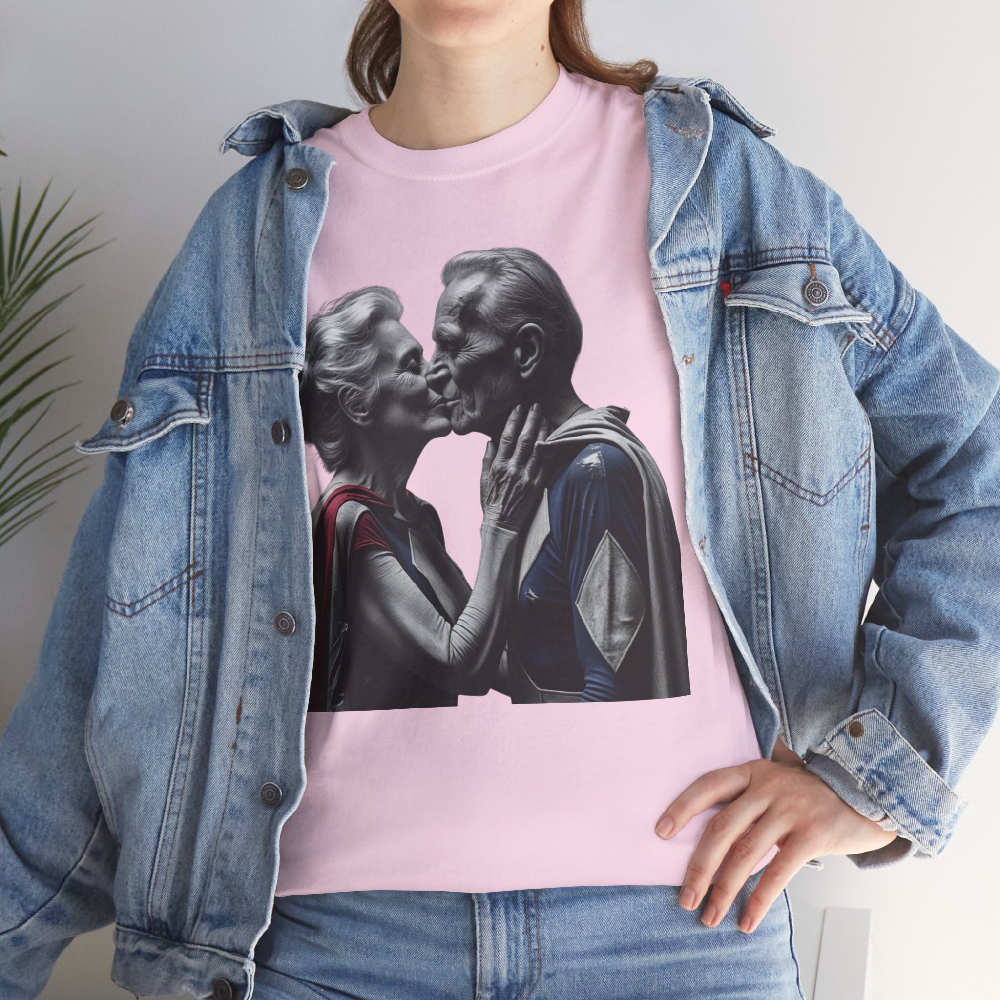 Kissing Old Superheroes — T‑Shirt
