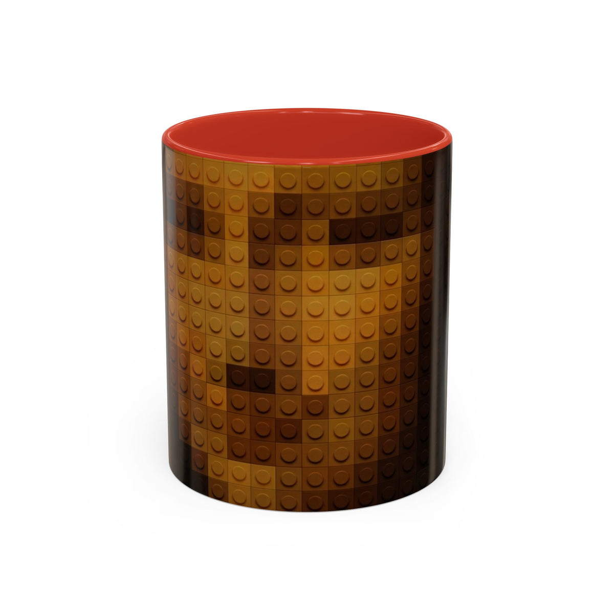 Lego Brick Portrait Mug in Red – brick mosaic portrait pop art mug