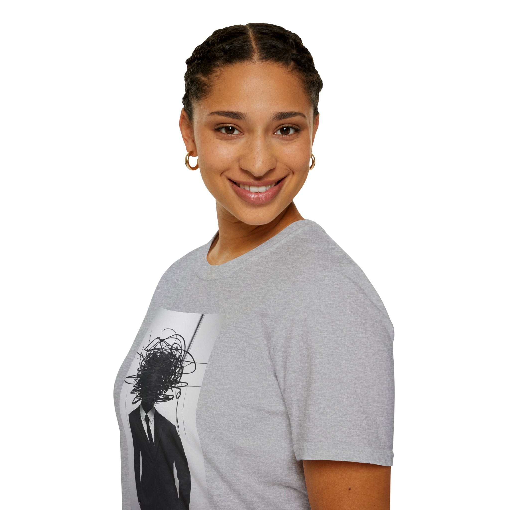 Abstract Scribble Head — T‑Shirt