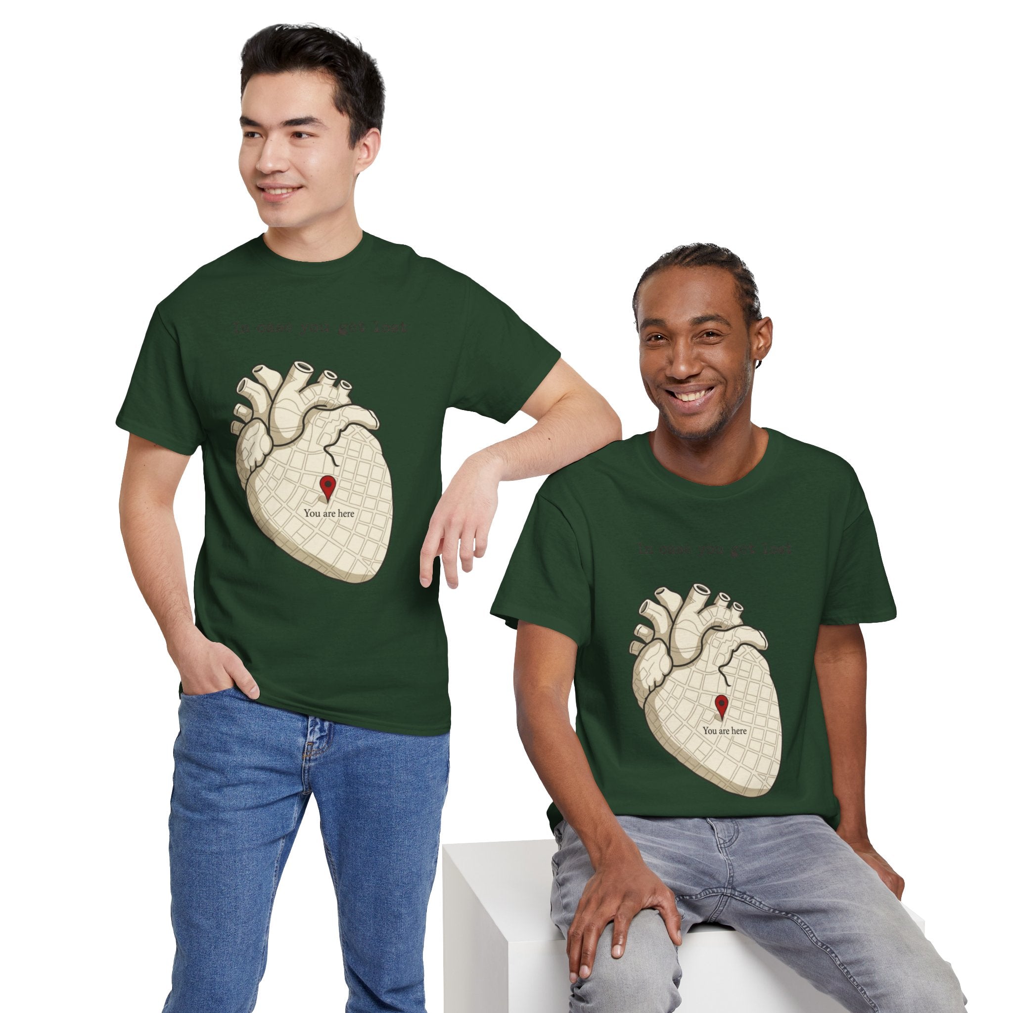 “In case you get lost” Heart Map — T-Shirt