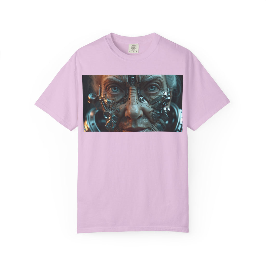 Cybernetic Old Face T-Shirt – Sci-Fi Art Graphic Tee