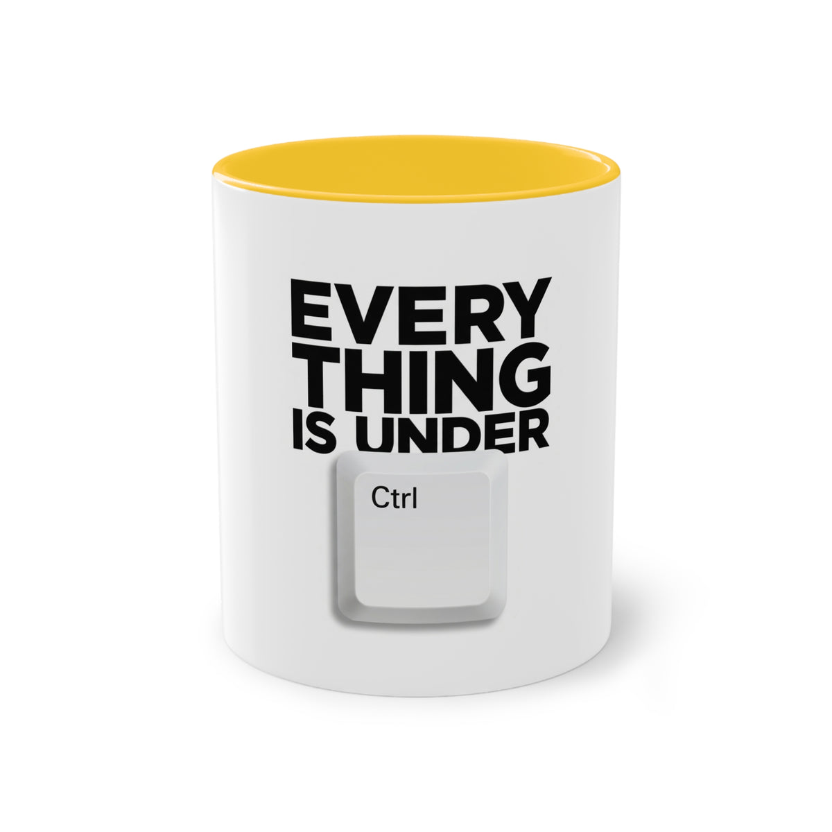 Everything Is Under Control Mug in Gold – funny calm-under-pressure coffee mug