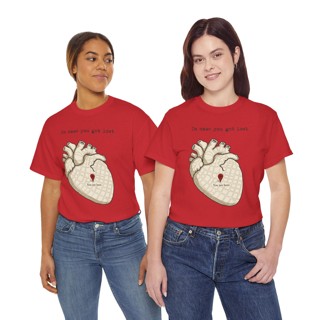 “In case you get lost” Heart Map — T-Shirt