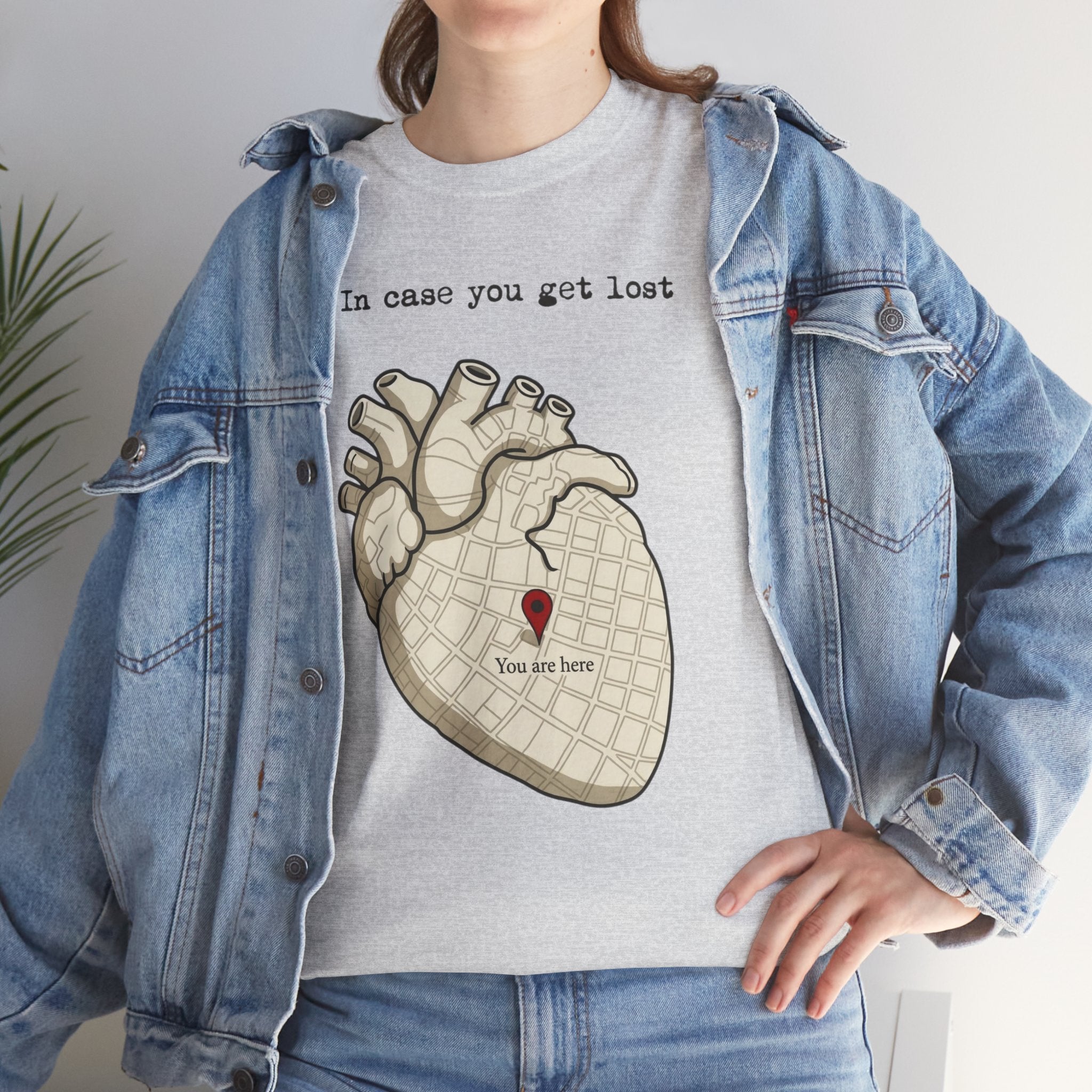 “In case you get lost” Heart Map — T-Shirt