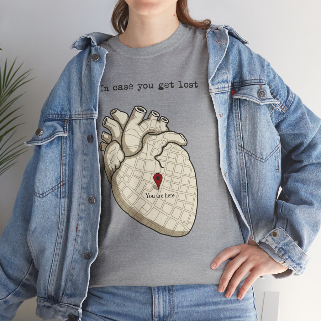 “In case you get lost” Heart Map — T-Shirt