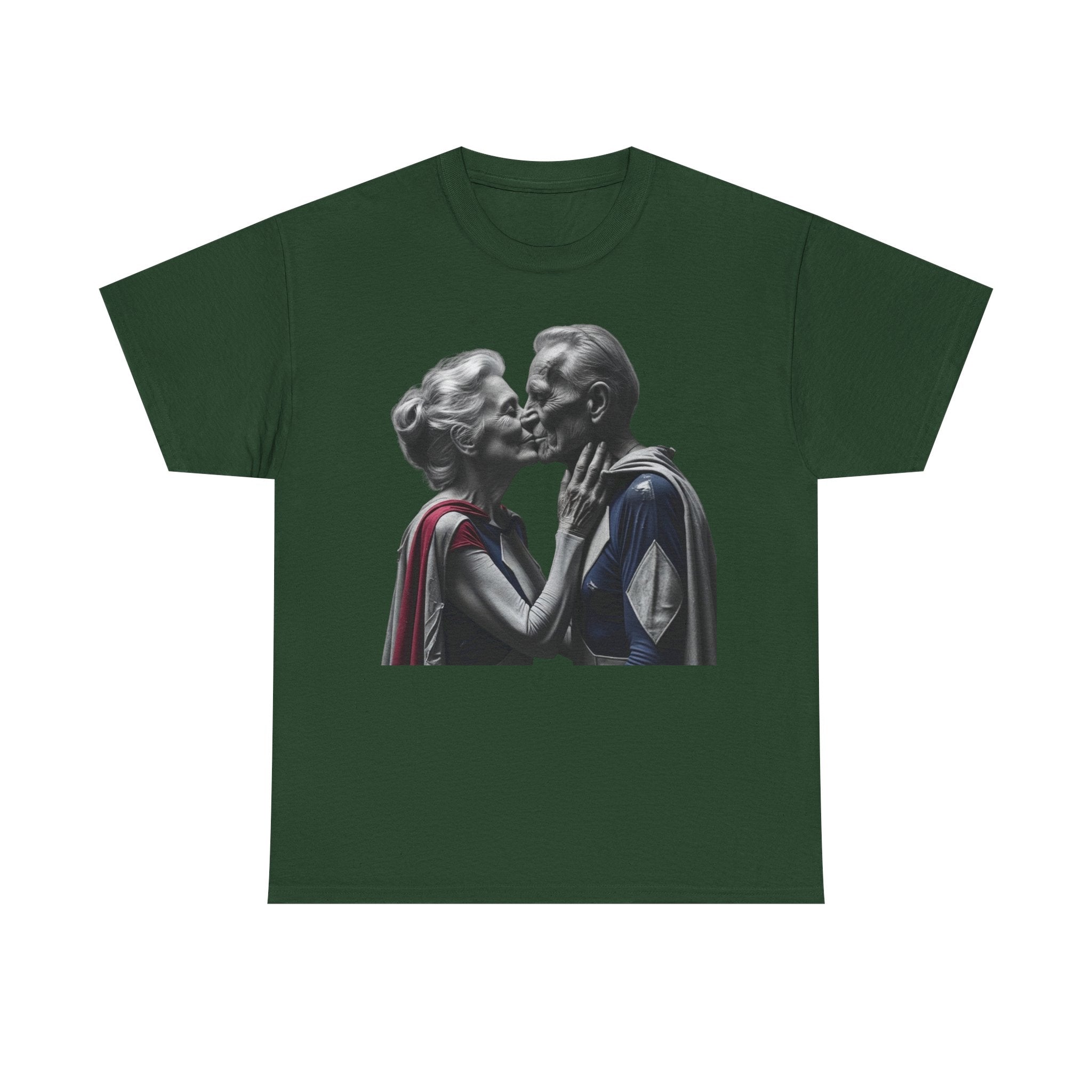 Kissing Old Superheroes — T‑Shirt