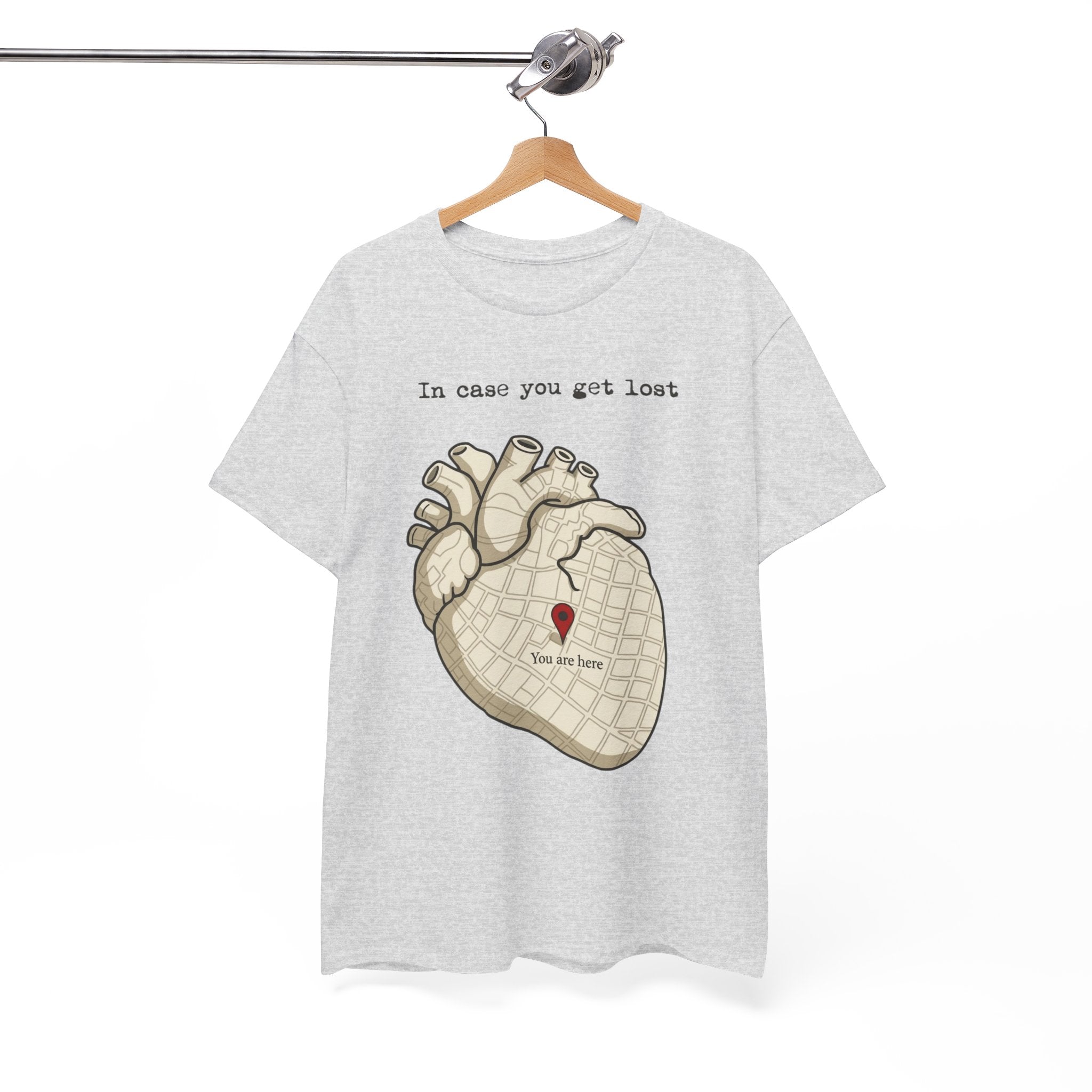 “In case you get lost” Heart Map — T-Shirt