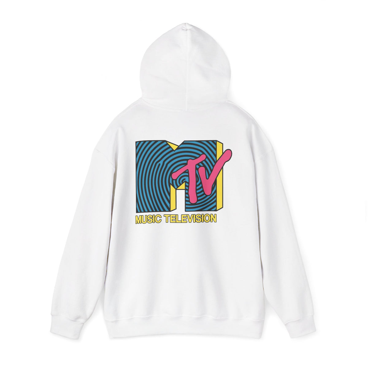 MTV Retro Logo Hoodie – 90s music culture sweatshirt.