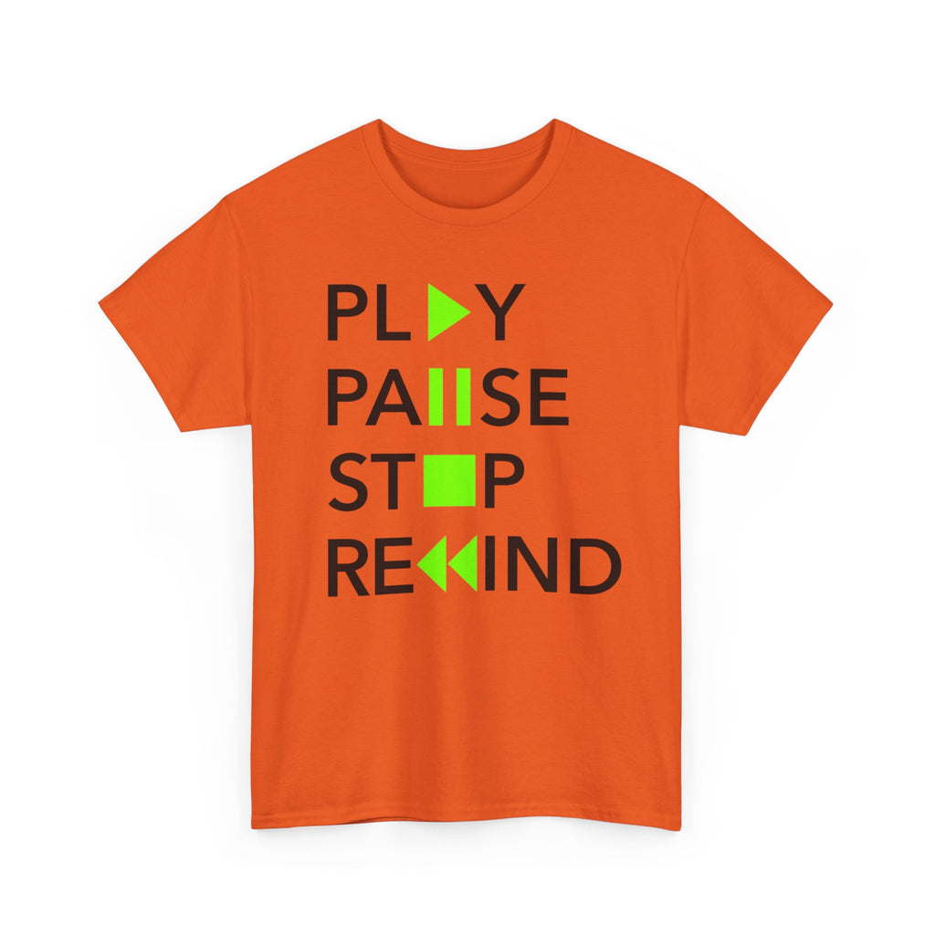 Play Pause Stop Rewind T-Shirt – Music Lover Graphic Tee