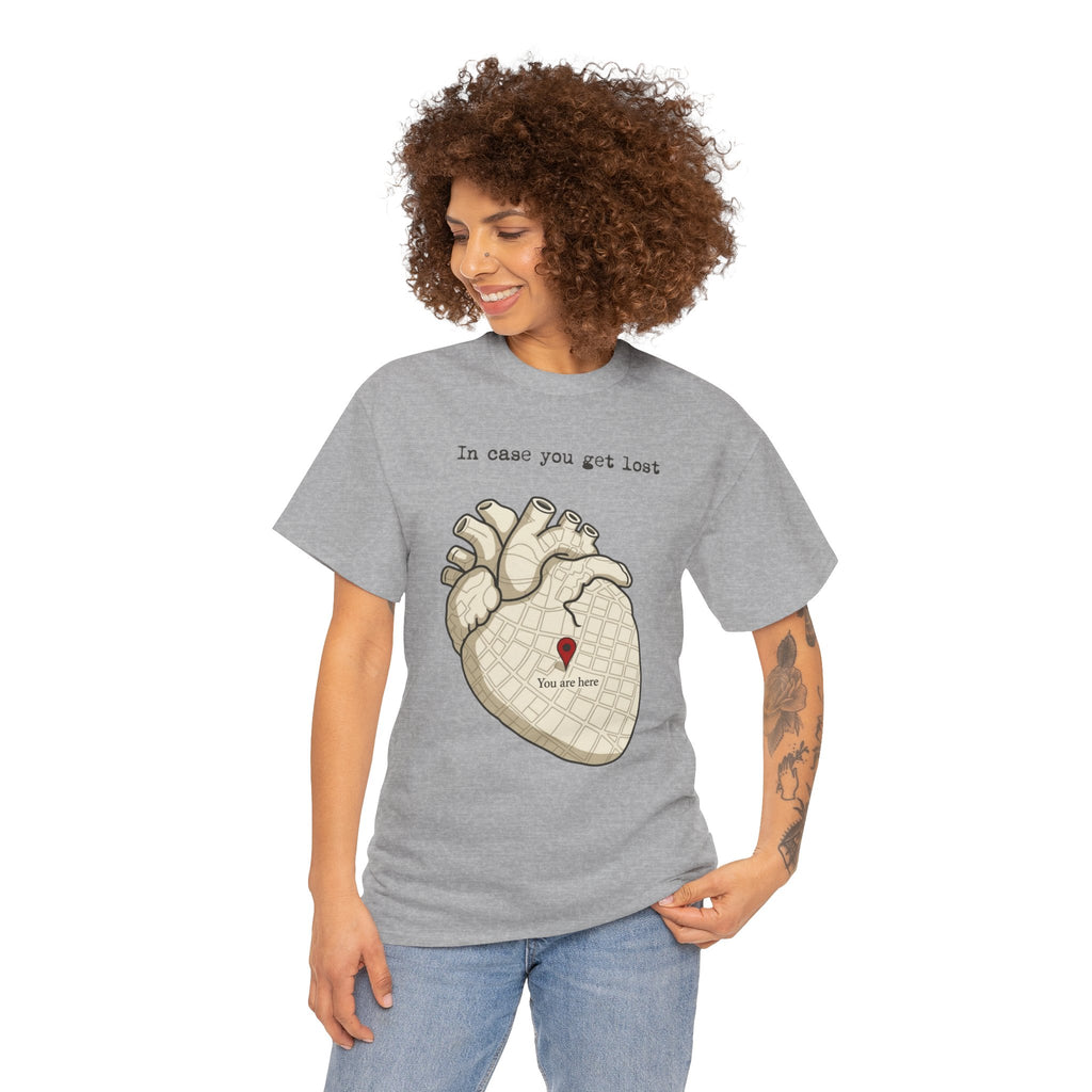 “In case you get lost” Heart Map — T-Shirt