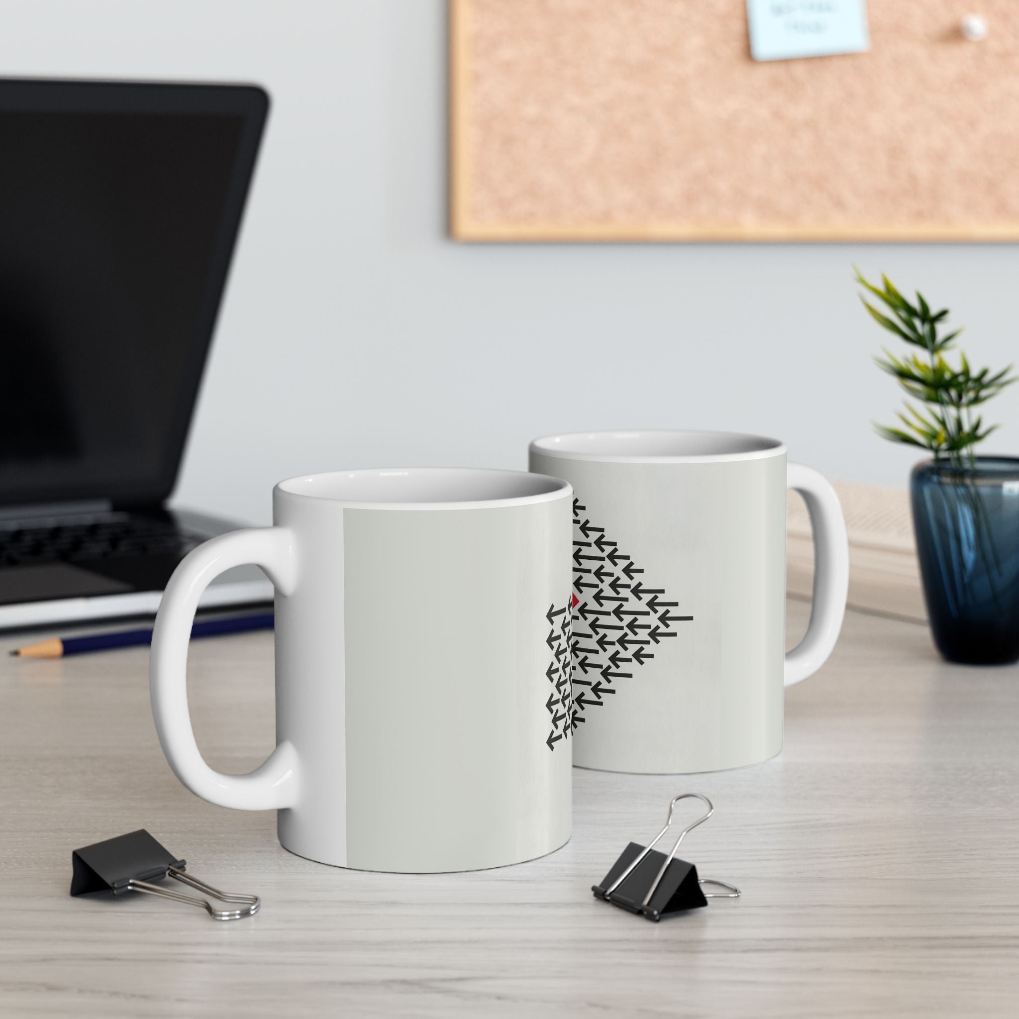 Red Arrow Against the Crowd — Office Coffee Cup