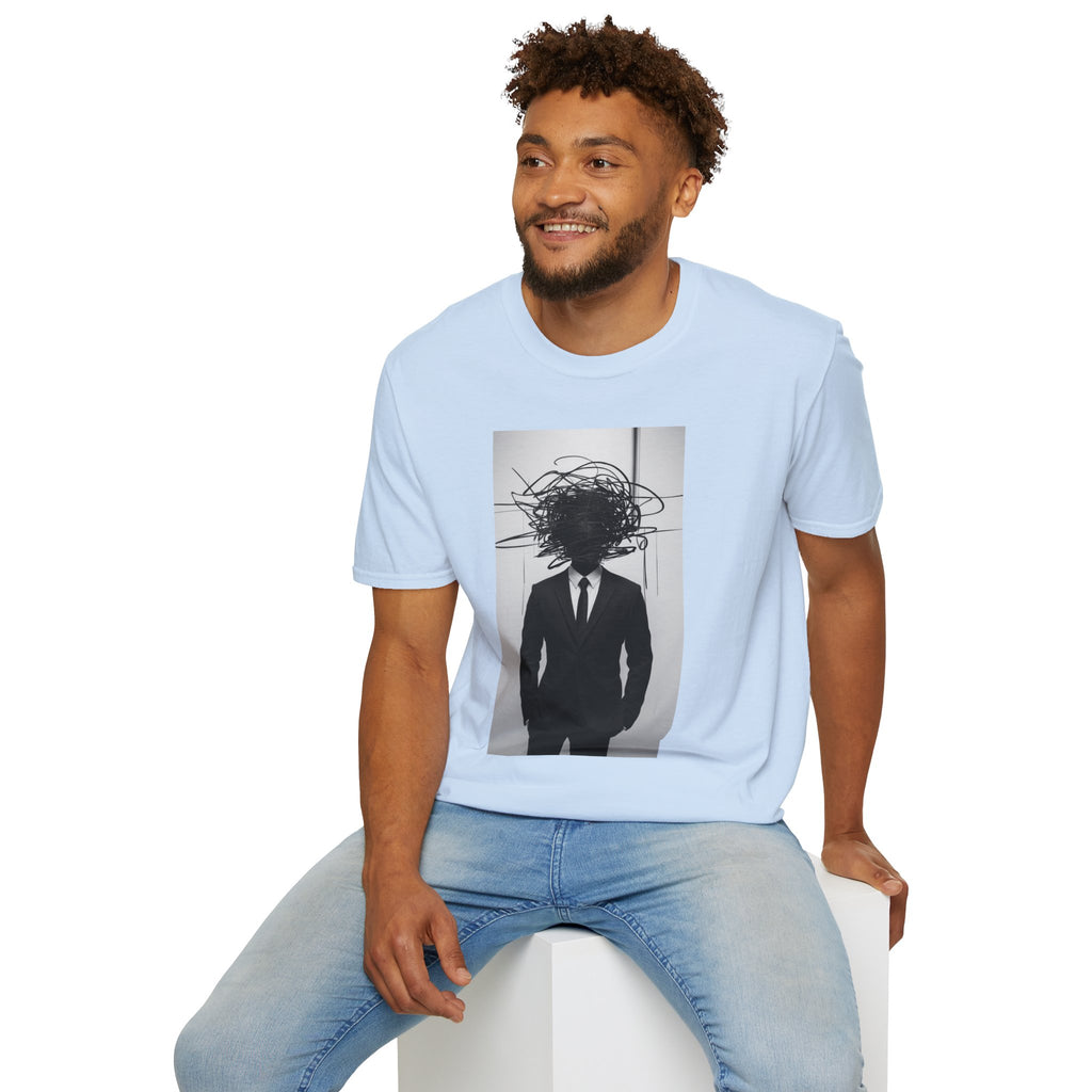 Abstract Scribble Head — T‑Shirt