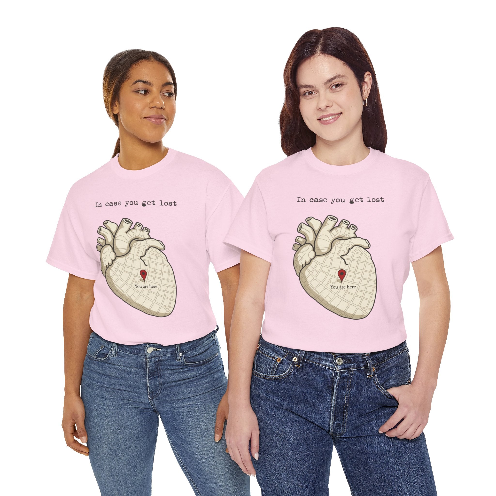 “In case you get lost” Heart Map — T-Shirt