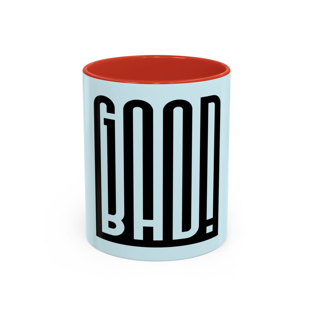 Good Bad Mug in Red – good bad bold typography mug