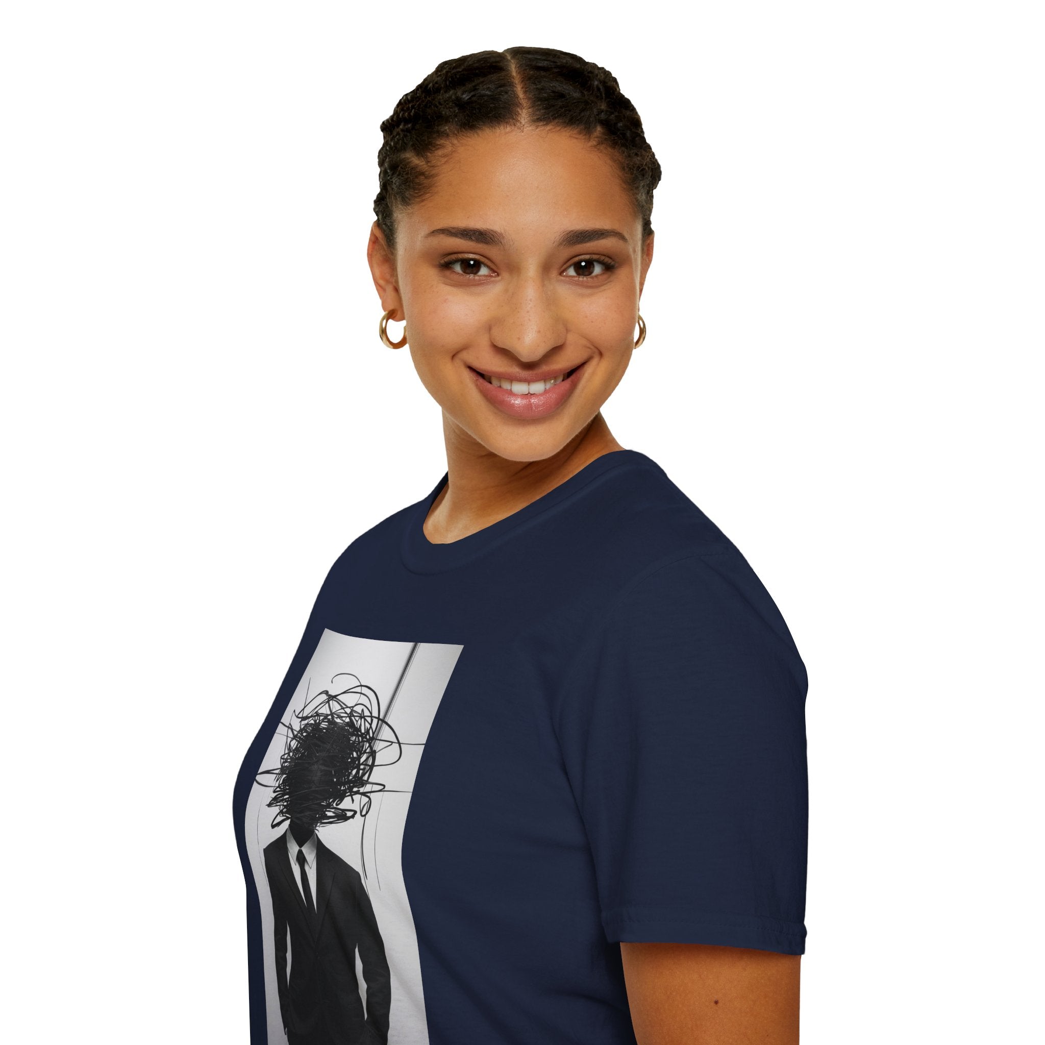 Abstract Scribble Head — T‑Shirt
