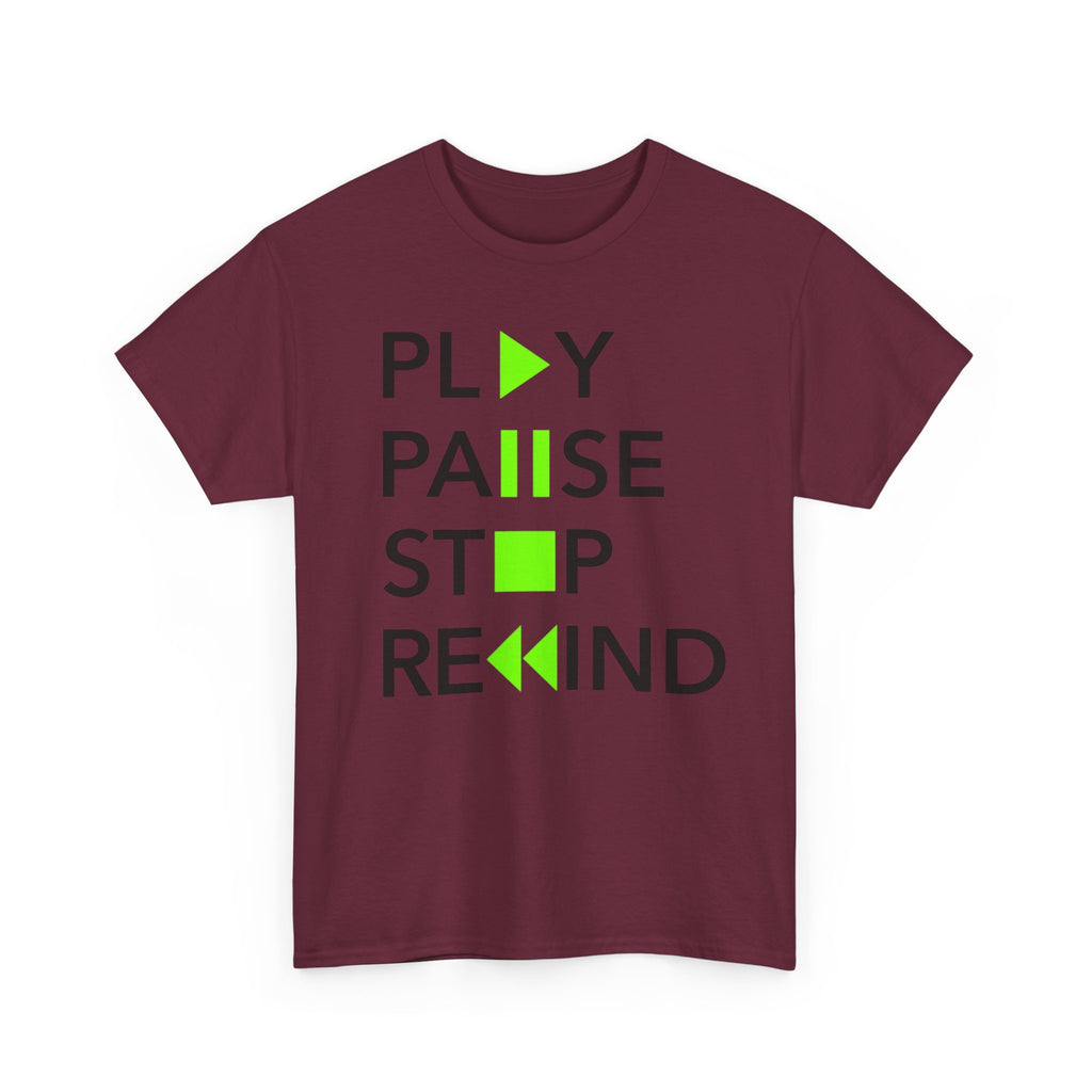 Play Pause Stop Rewind T-Shirt – Music Lover Graphic Tee