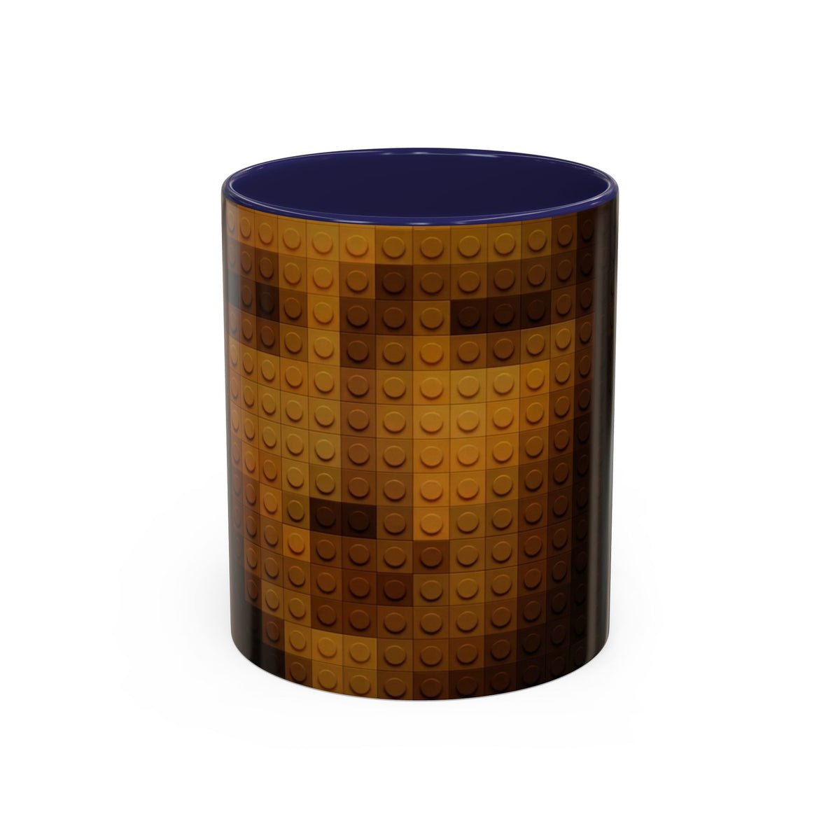 Lego Brick Portrait Mug in Navy – brick mosaic portrait pop art mug