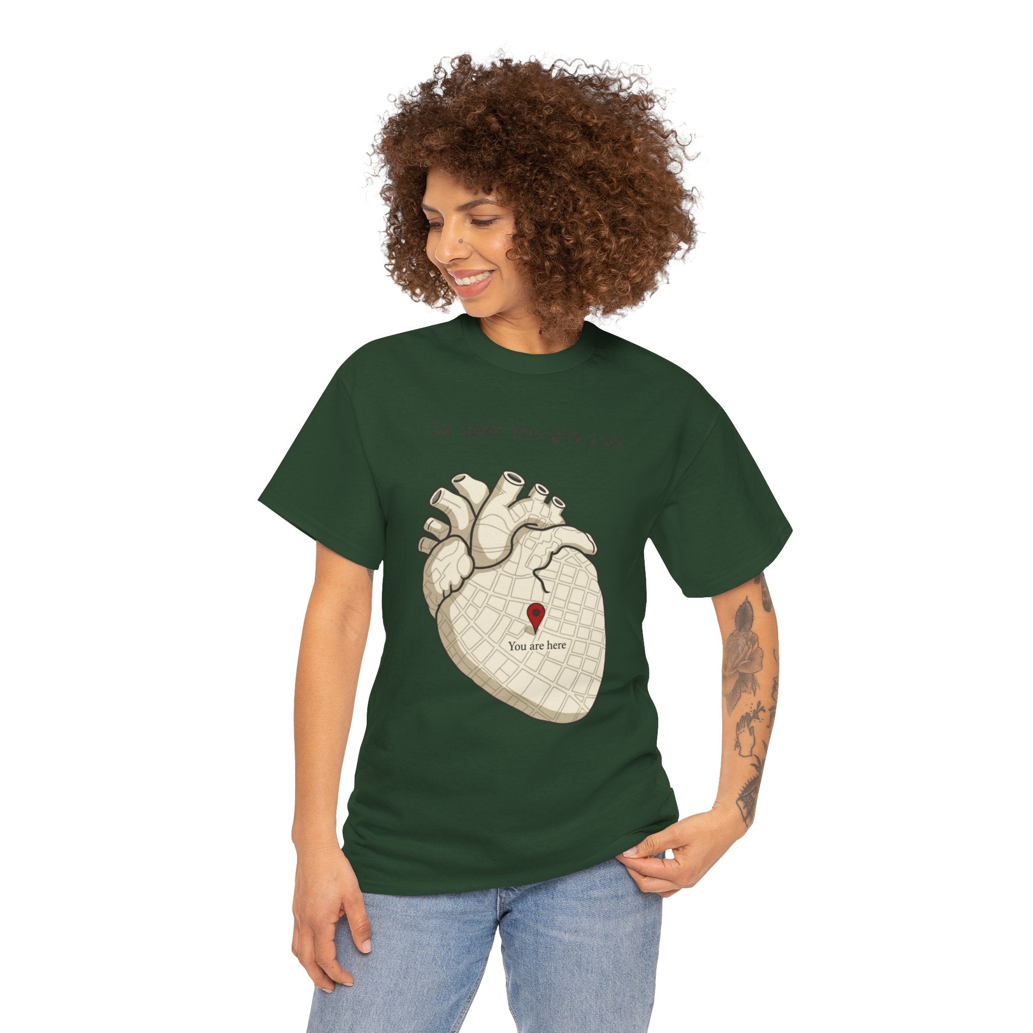 “In case you get lost” Heart Map — T-Shirt