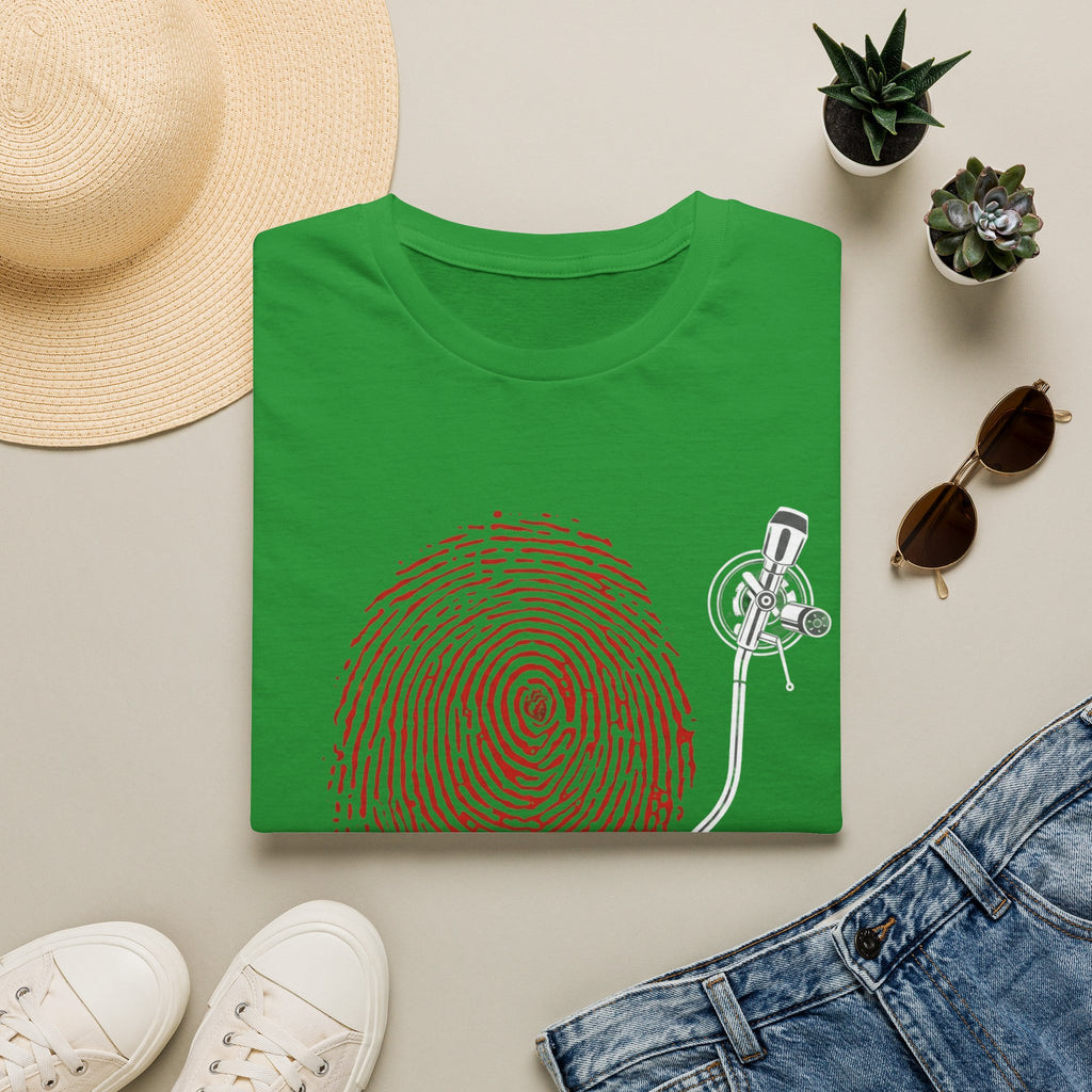 Fingerprint Turntable T-Shirt – Music DJ Graphic Tee