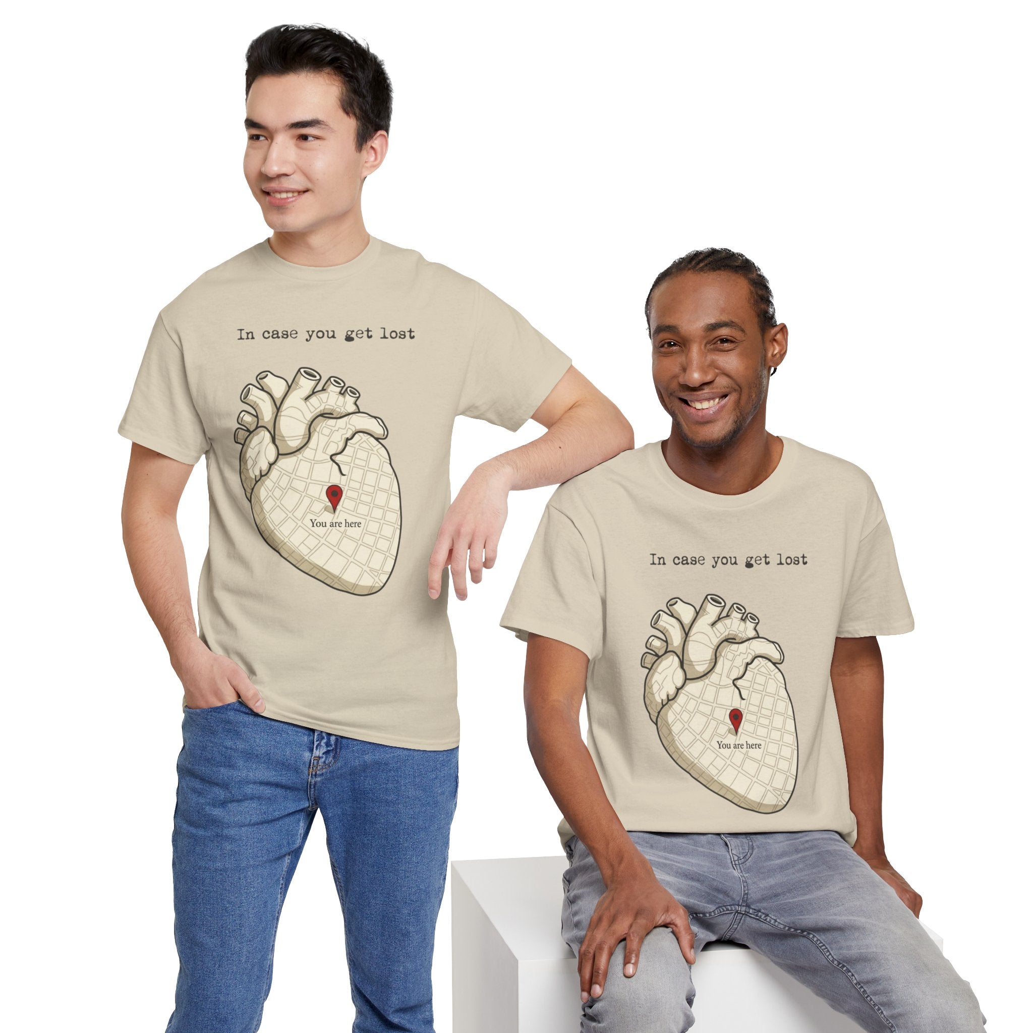 “In case you get lost” Heart Map — T-Shirt