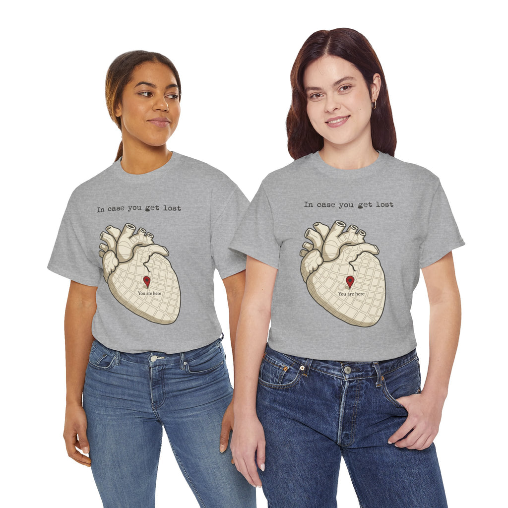 “In case you get lost” Heart Map — T-Shirt