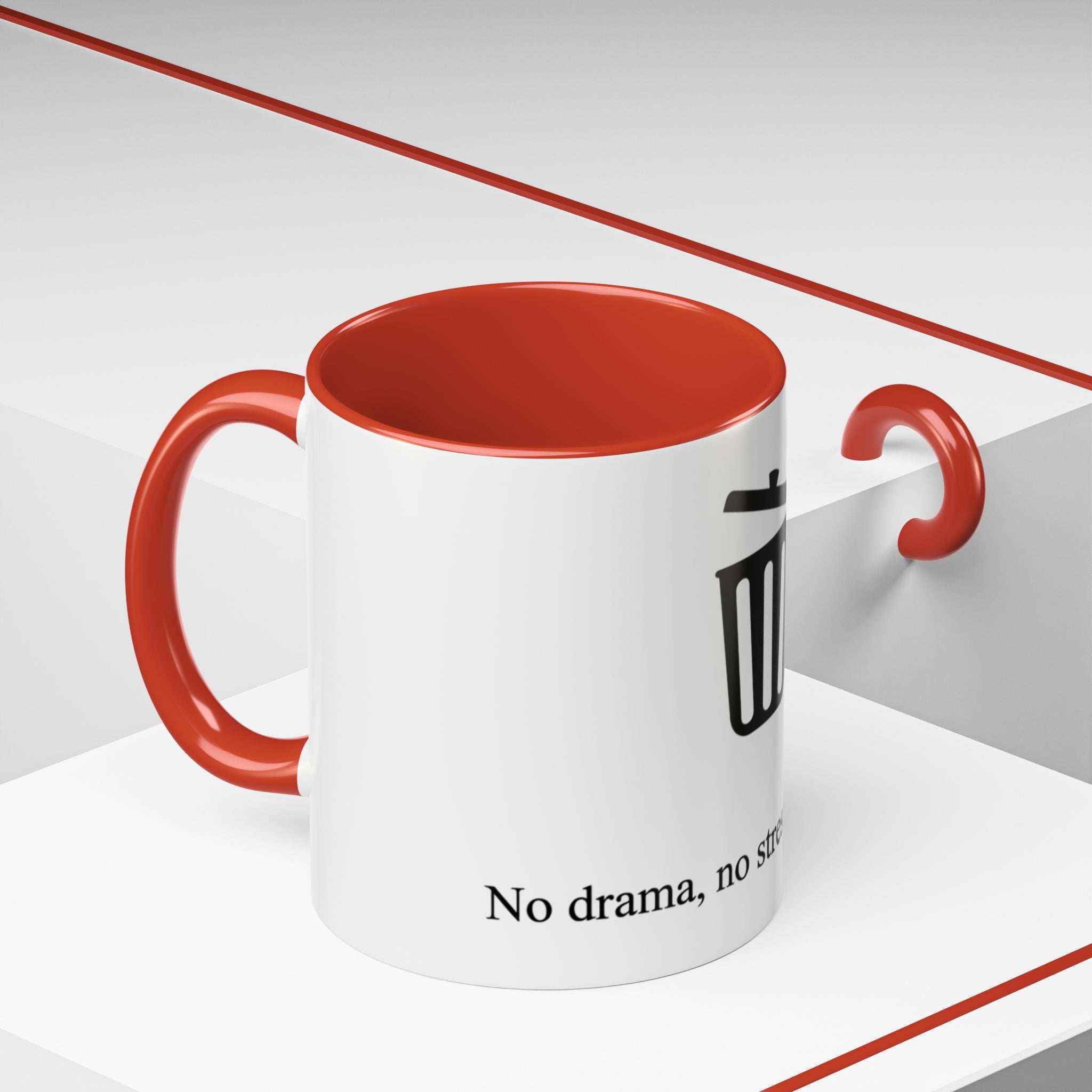 "No drama, no stress, just delete" — Coffee Mug