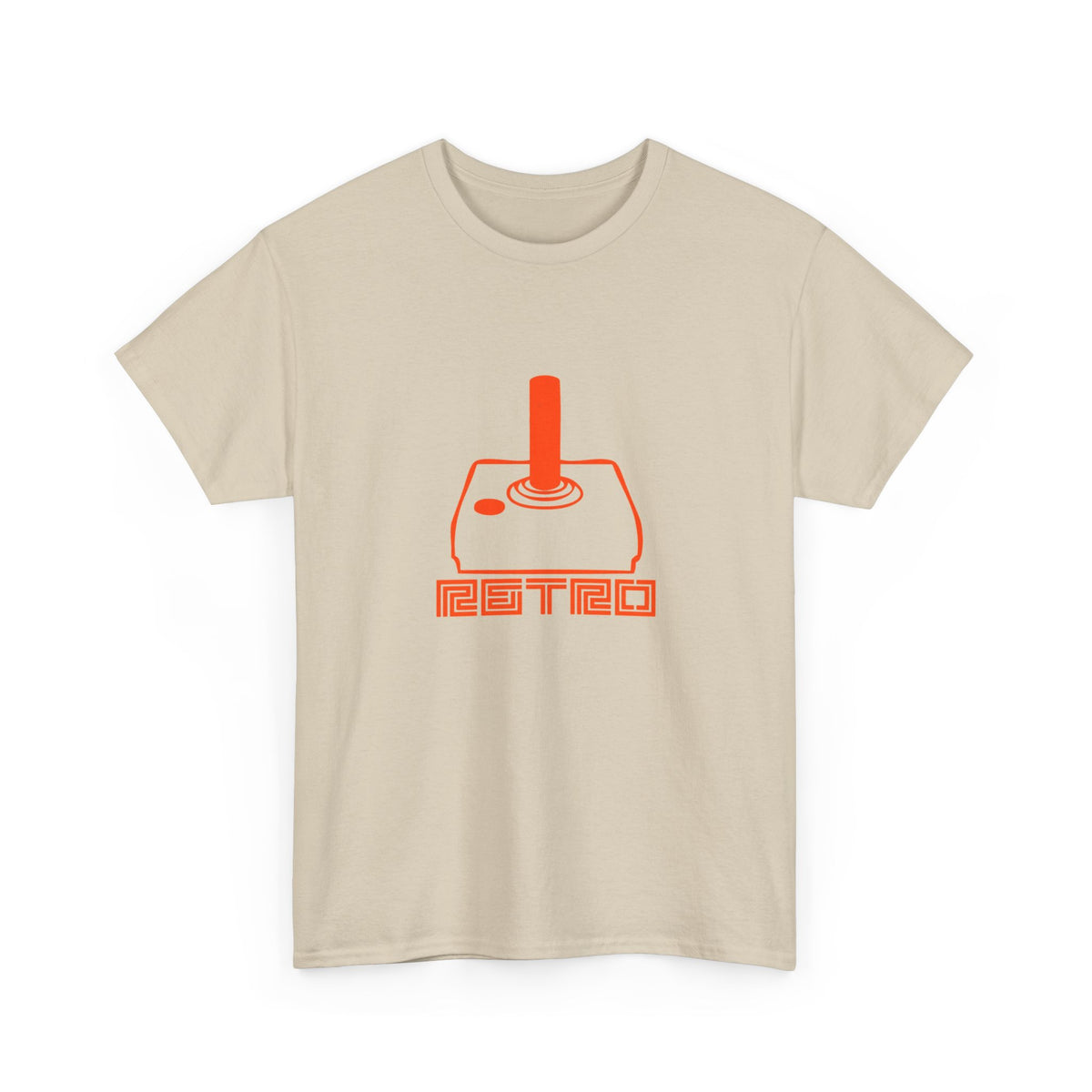 Retro Arcade Joystick T-Shirt in Sand – nostalgic gaming graphic tee