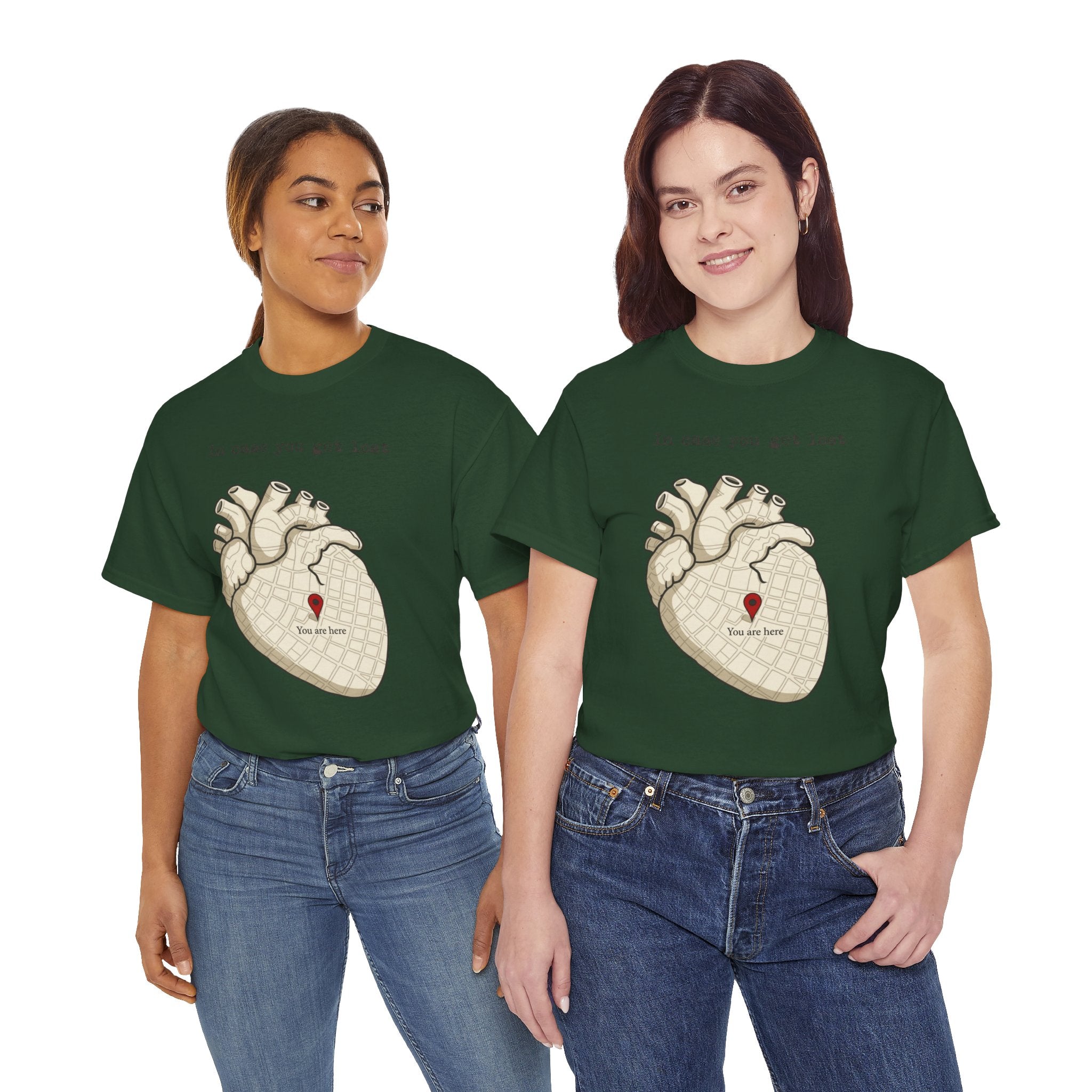 “In case you get lost” Heart Map — T-Shirt