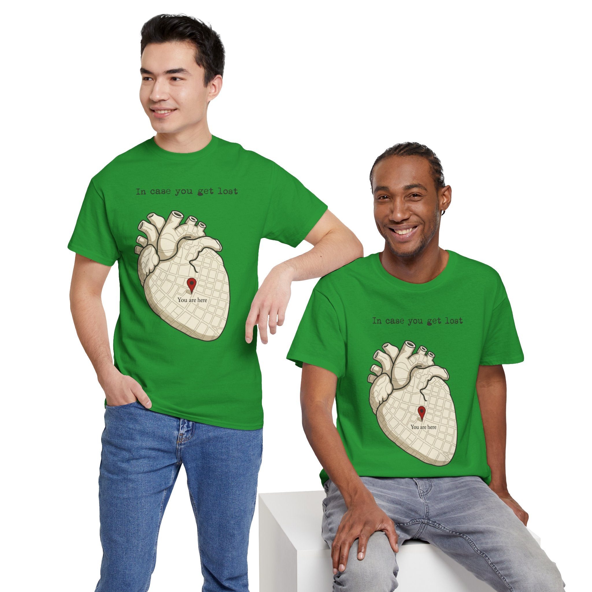 “In case you get lost” Heart Map — T-Shirt