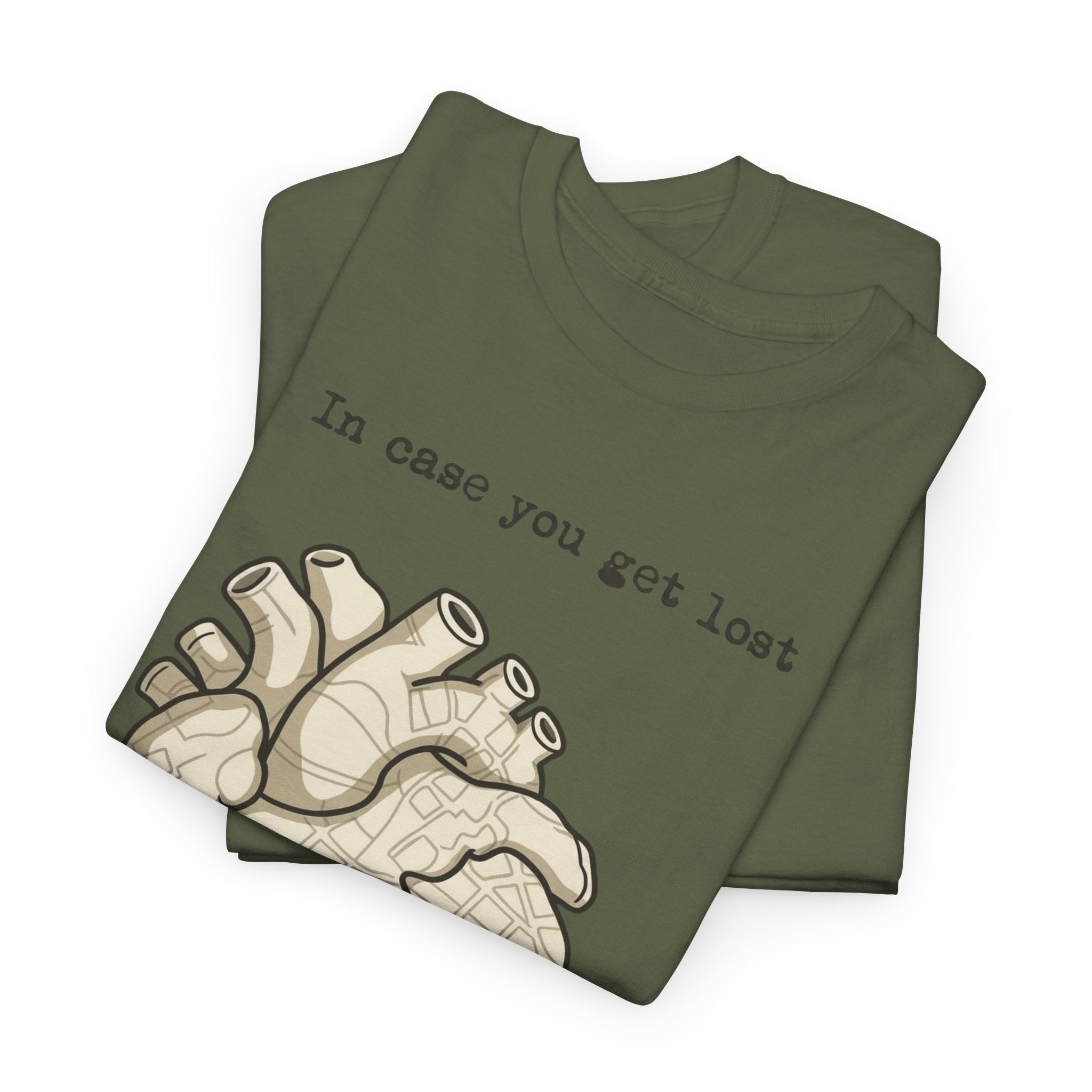 “In case you get lost” Heart Map — T-Shirt