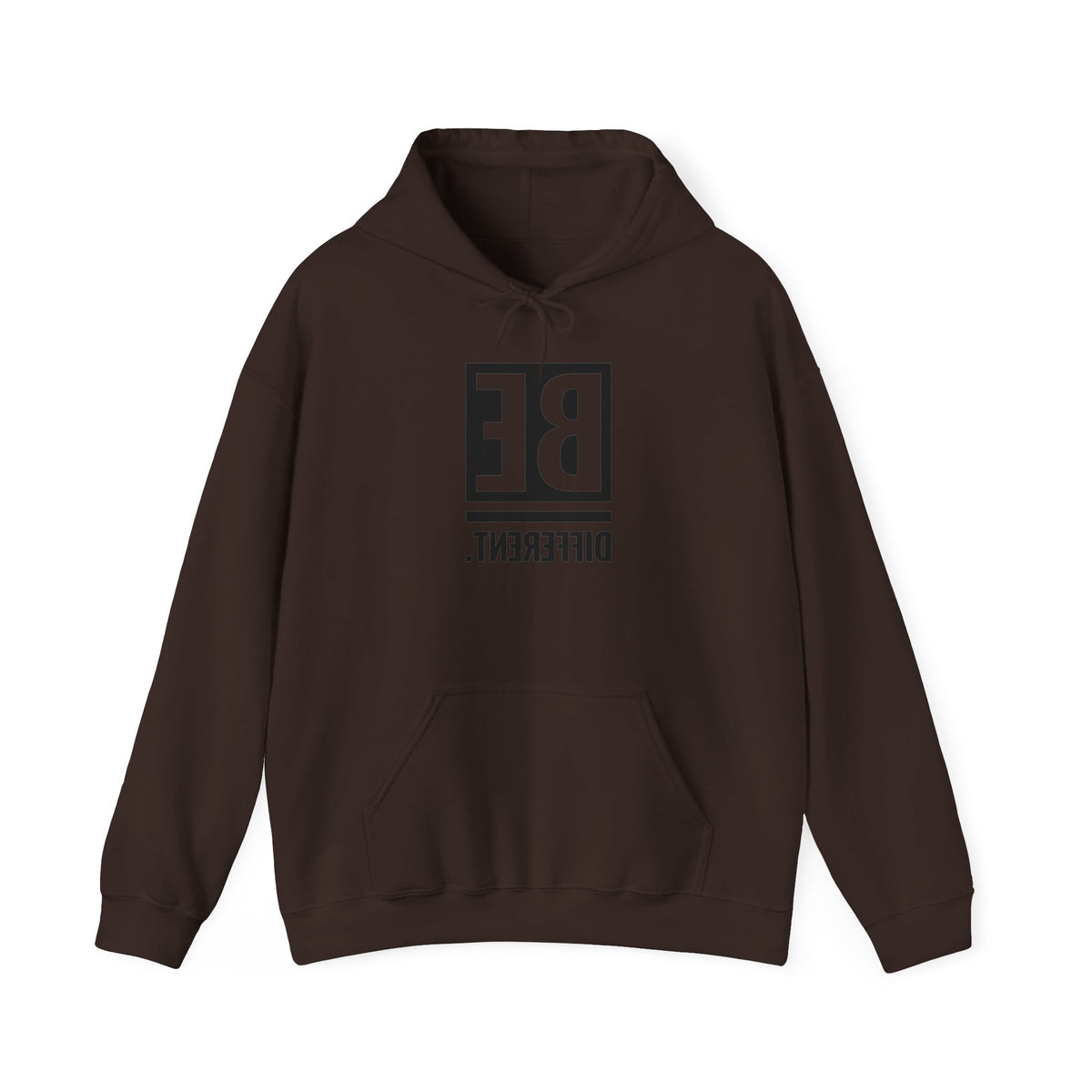 Be Different Hoodie in Dark Chocolate – motivational graphic sweatshirt