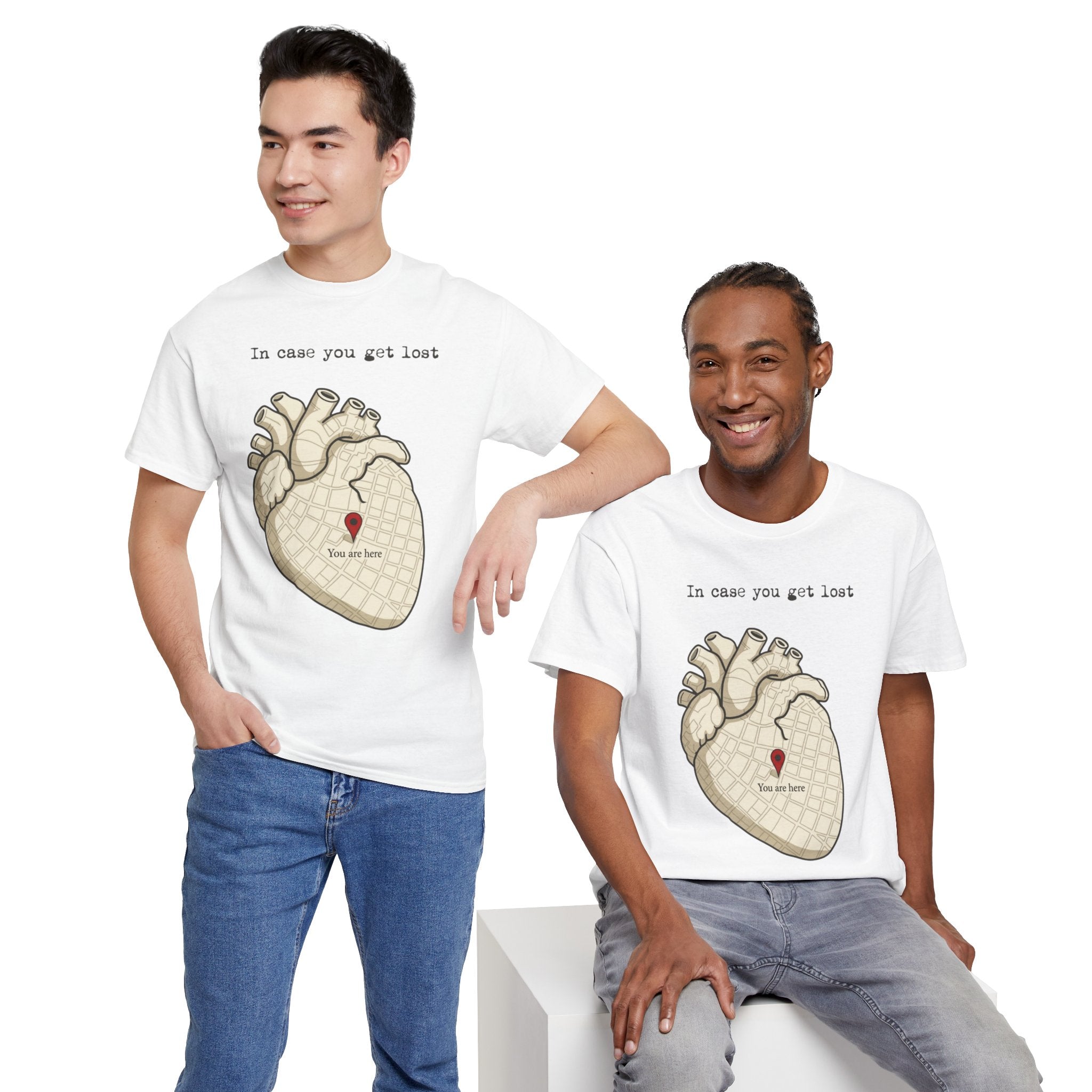 “In case you get lost” Heart Map — T-Shirt