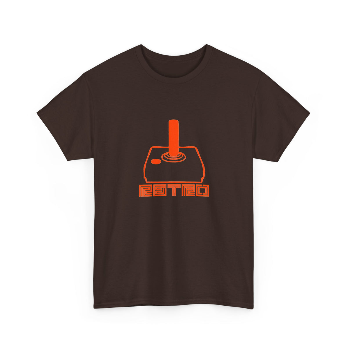 Retro Arcade Joystick T-Shirt in Dark Chocolate – nostalgic gaming graphic tee