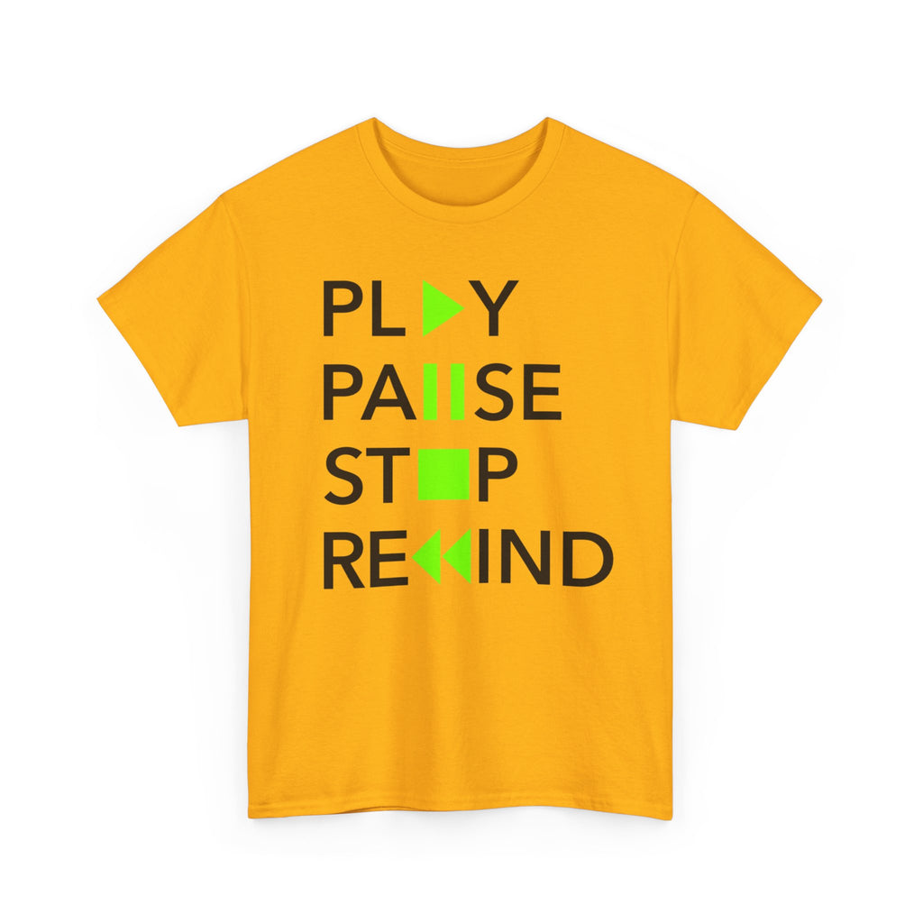 Play Pause Stop Rewind T-Shirt – Music Lover Graphic Tee