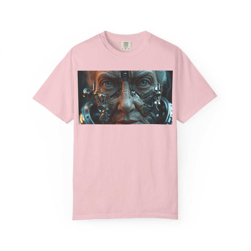 Cybernetic Old Face T-Shirt – Sci-Fi Art Graphic Tee