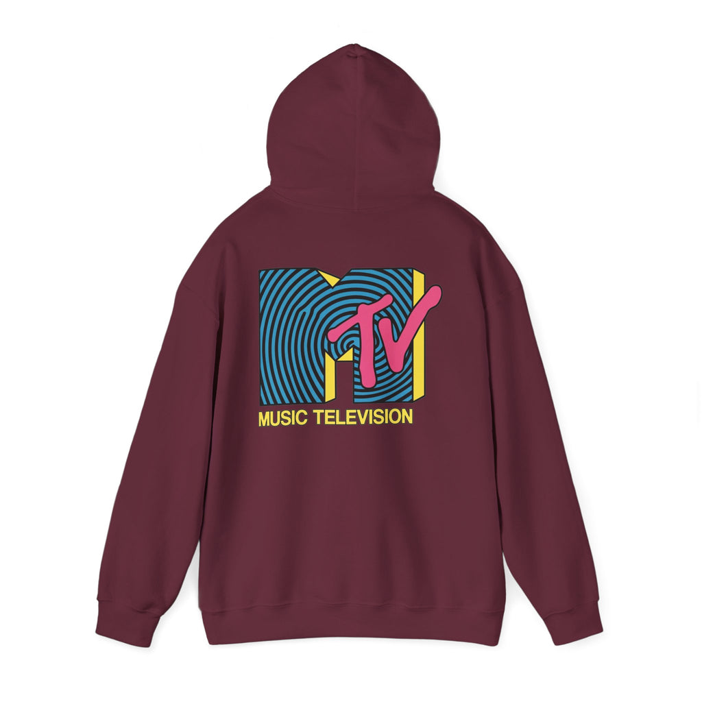 MTV Retro Logo Hoodie – 90s music culture sweatshirt.
